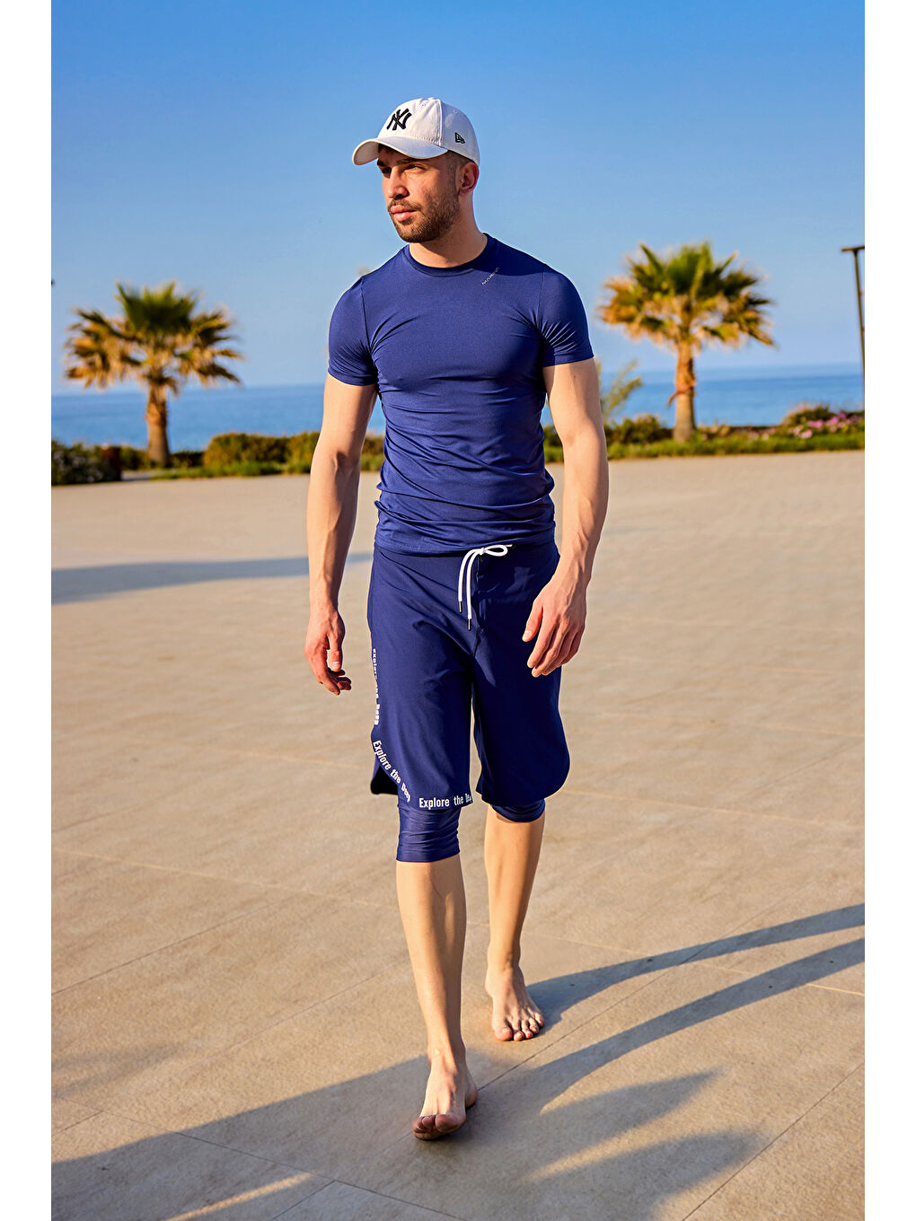 Lacivertİç Taytlı, Hızlı Kuruyan, UPF50+ Korumalı Erkek Şort S2504-2-1