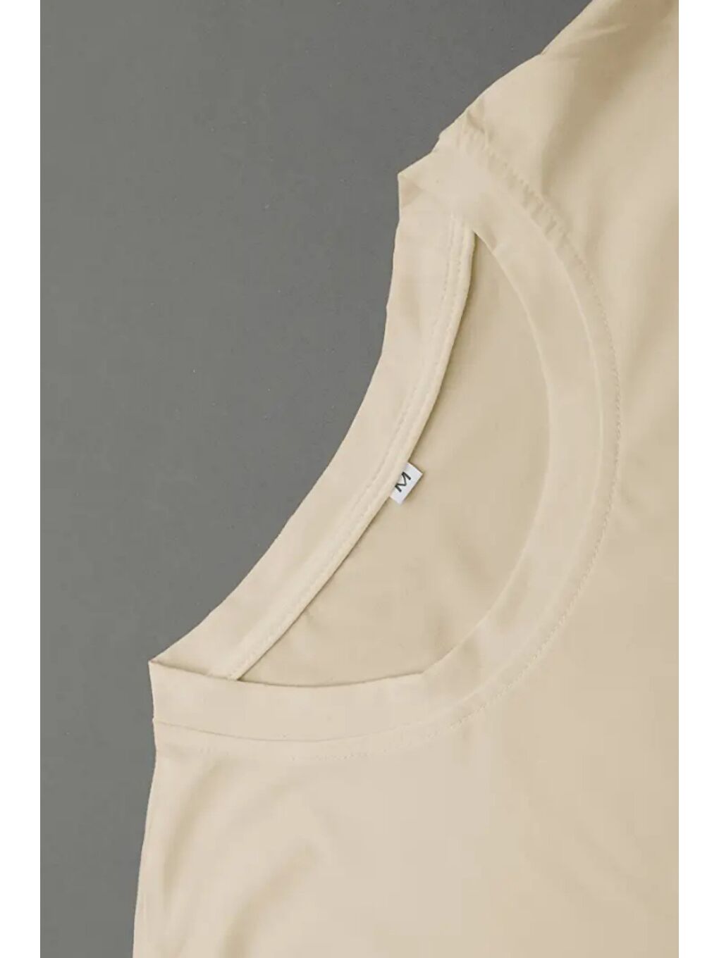 Ekru I Don't Care Baskılı Kolsuz Atlet tshirt Erkek Sıfır Kol Oversize T-SHİRT-2