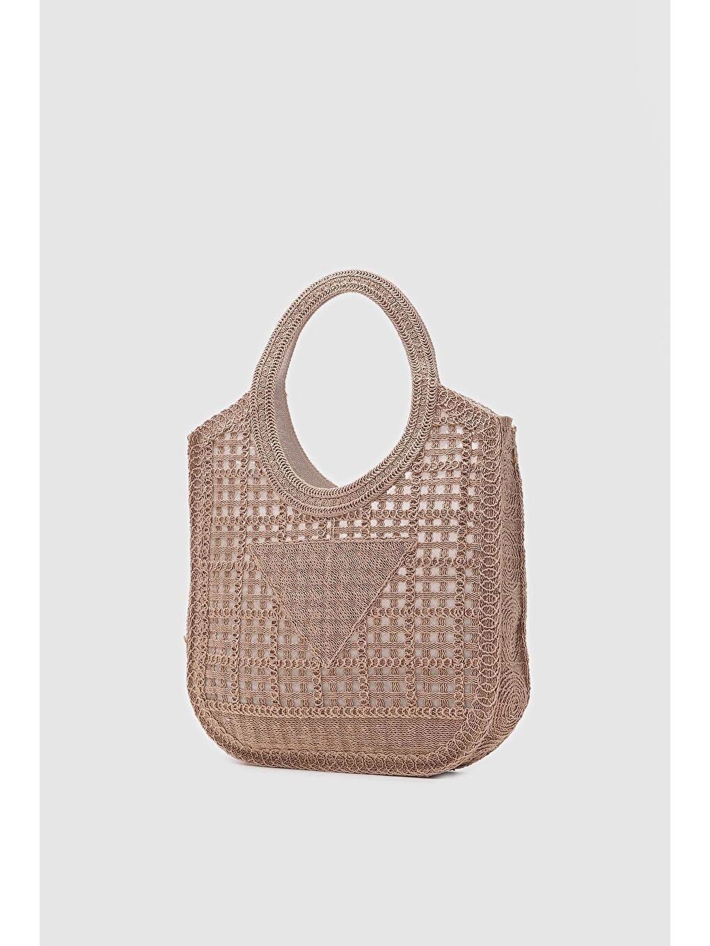 Bej Vicolo Handmade Makrome Tote Çanta Vizon-4