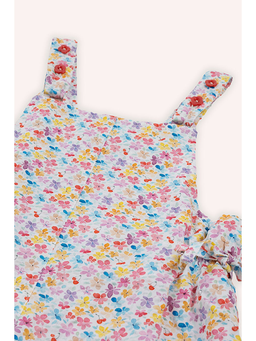 Kız Bebek Çiçek Detaylı Pembe Salopet-1