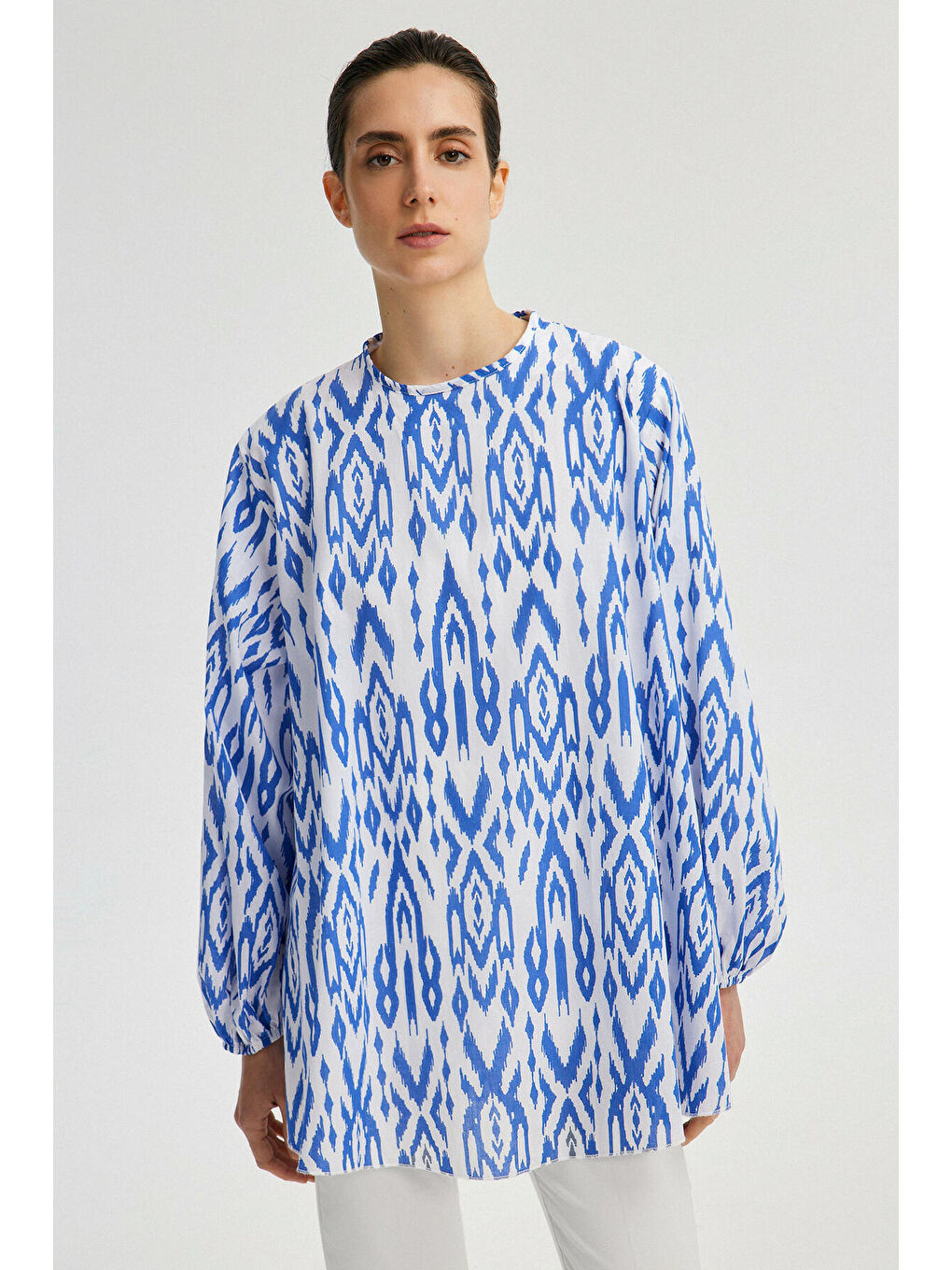 Siyah Desenli Oversıze Tunik-4