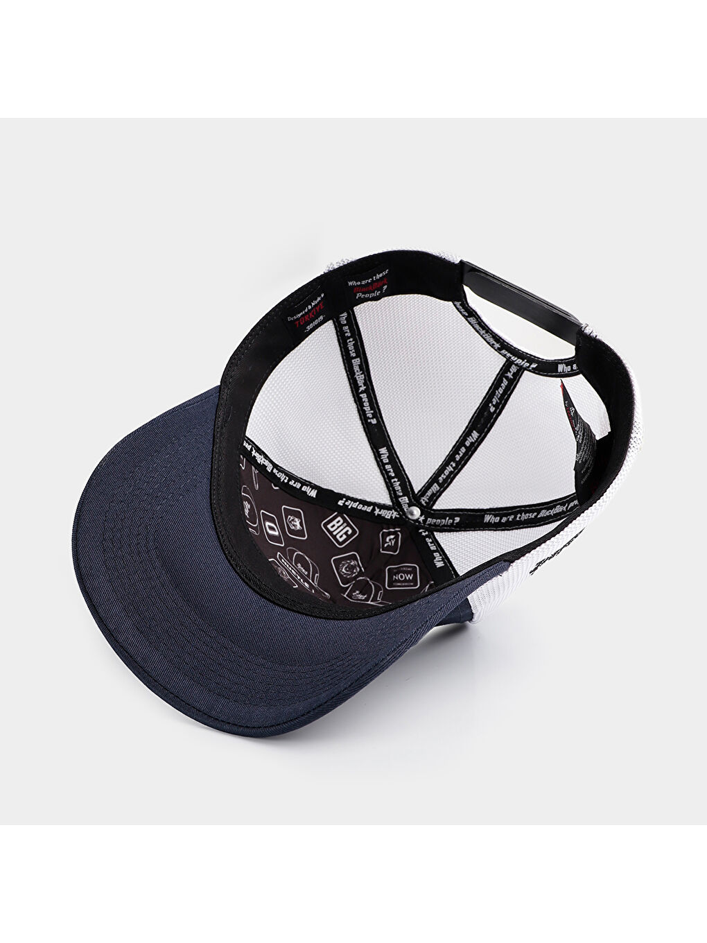 BlackBörk Bej V1 Trucker Positive - 1 Kod Logolu Unisex Lacivert-Beyaz Şapka (Cap) - 2