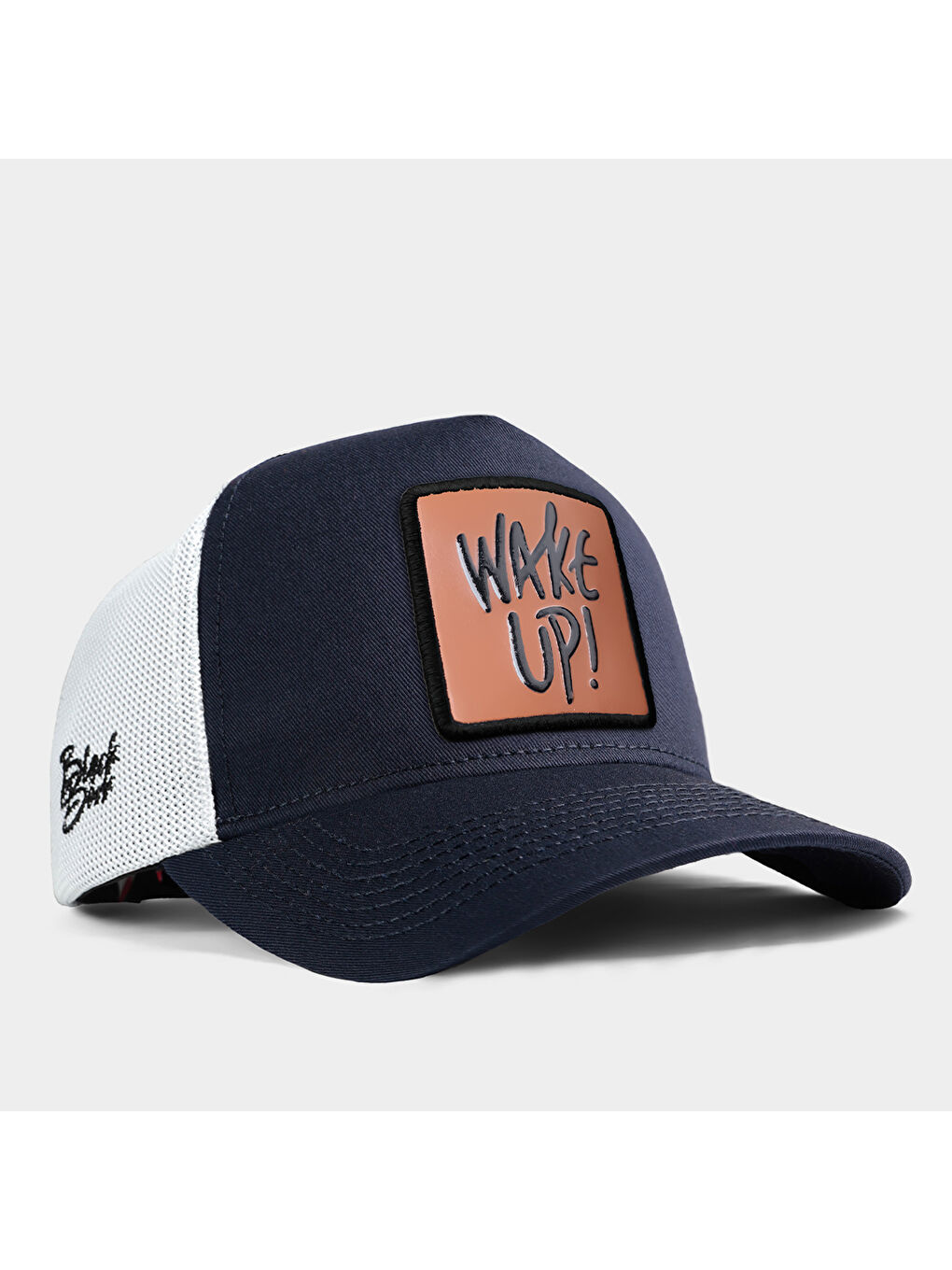 BlackBörk V1 Trucker Wake Up - 2CS Kod Logolu Unisex Lacivert-Beyaz Şapka (Cap)