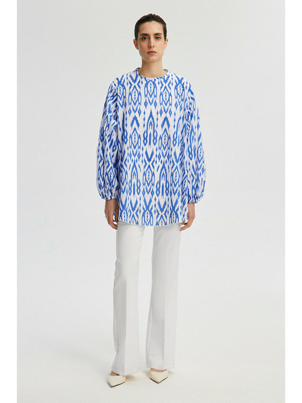 Siyah Desenli Oversıze Tunik-5