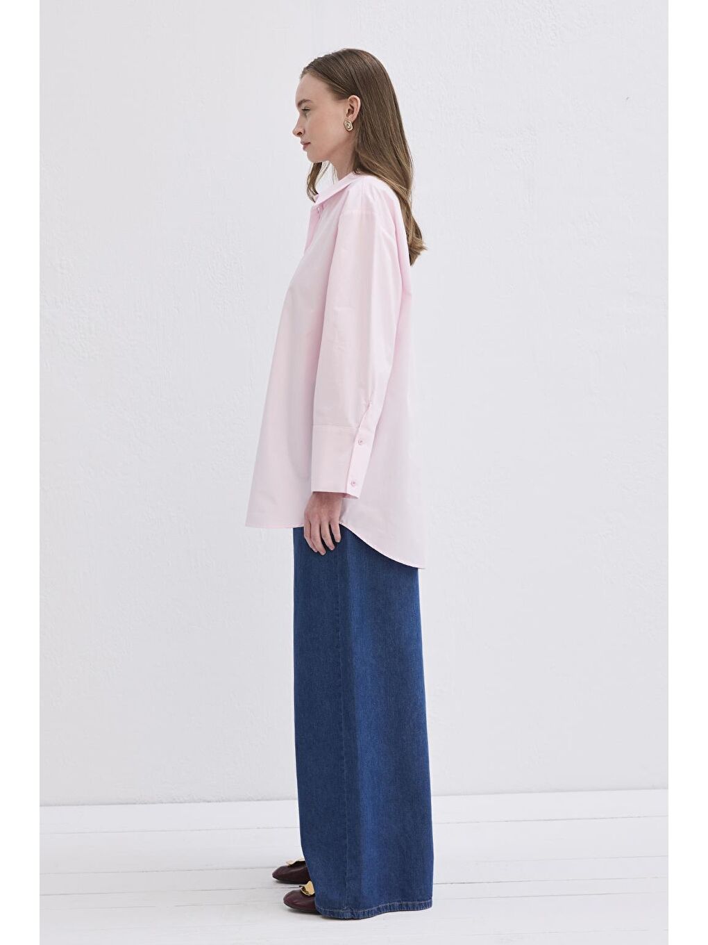 Madelin Manşetli Gömlek Pembe-3