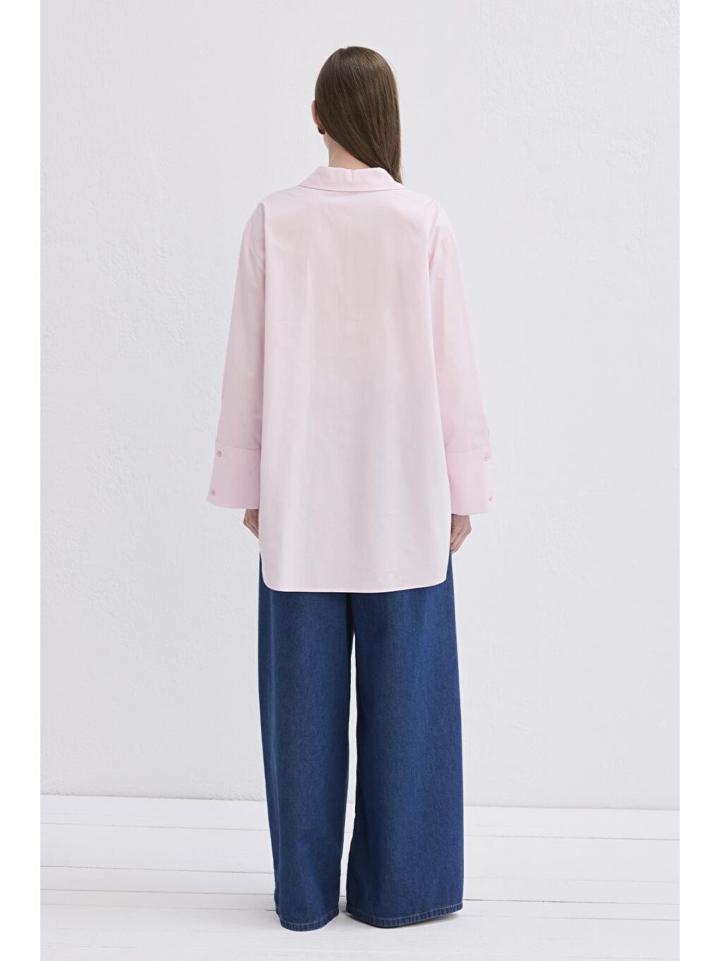 Madelin Manşetli Gömlek Pembe-4