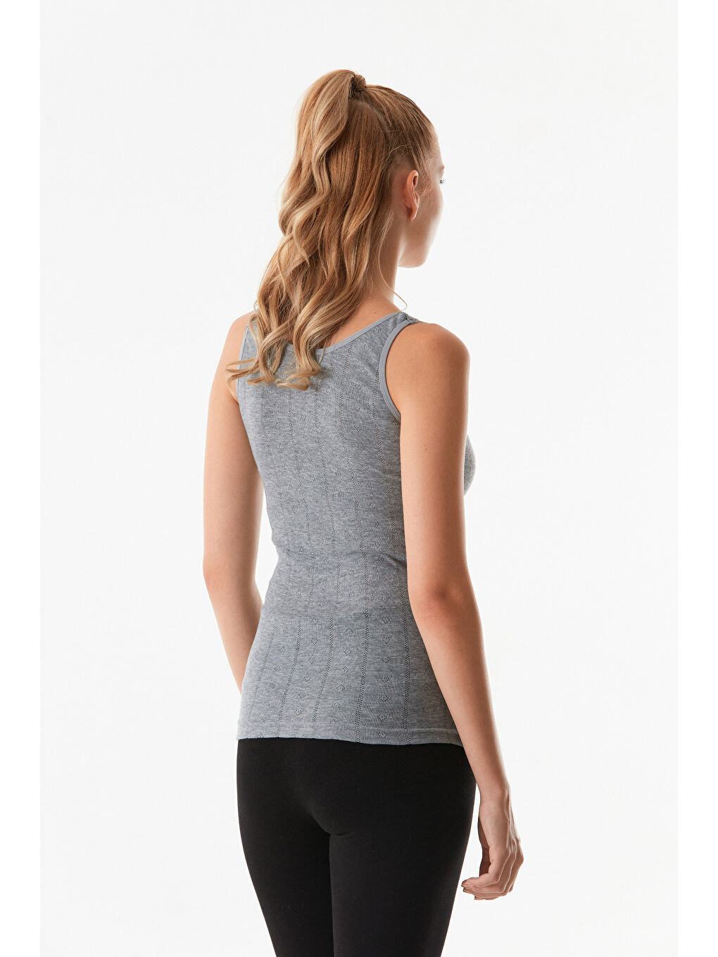 Gri Dantelli Kalın Askılı Atlet-2