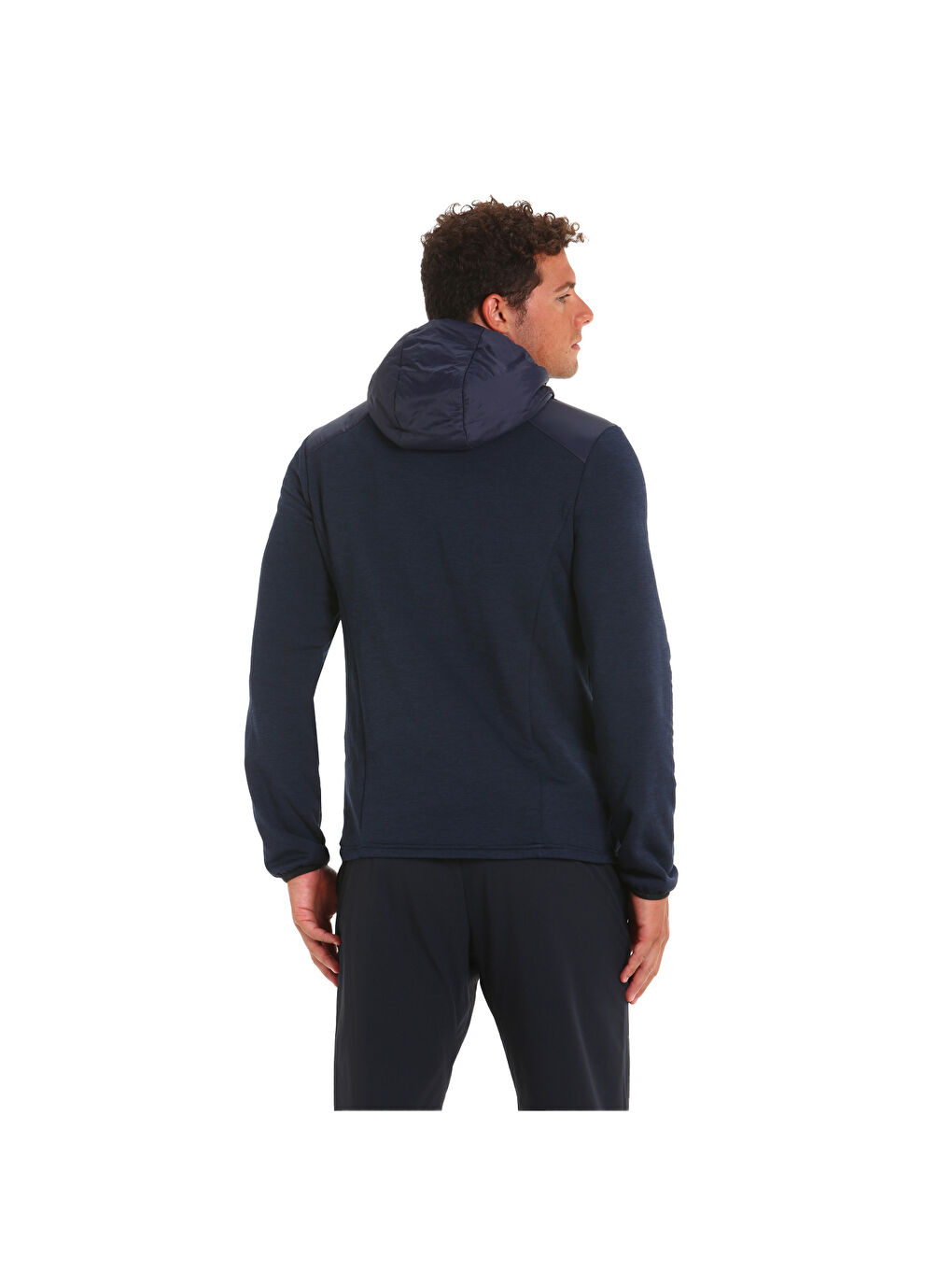 Lacivert Act Hood Hybrid Fleece Erkek Mavi Polar-5