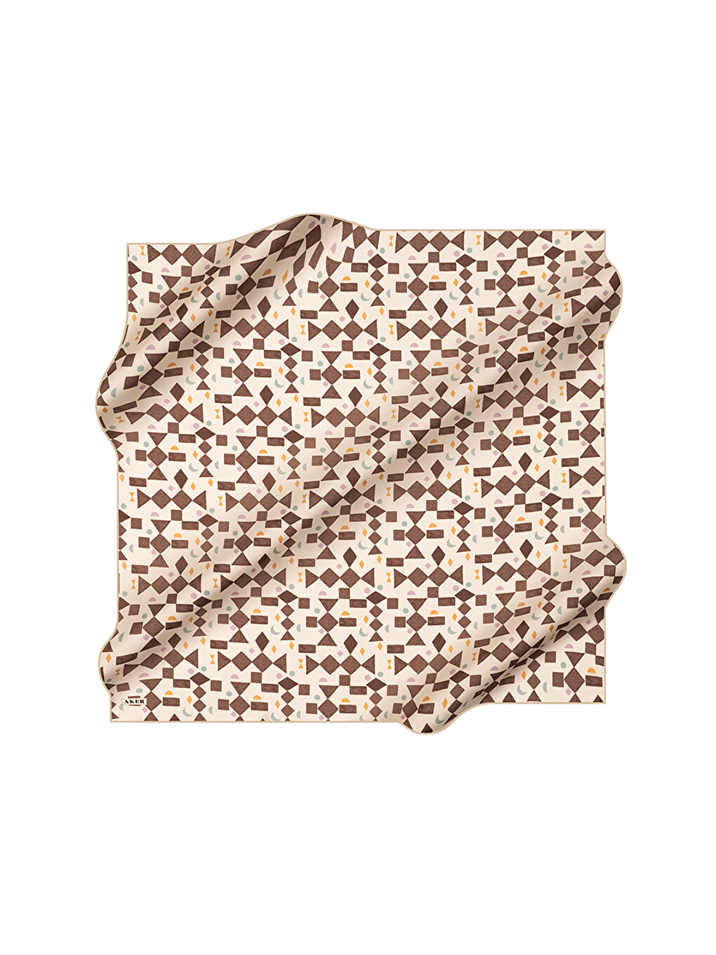 Beyaz Kemik 90X90 İpek Krep Saten Eşarp