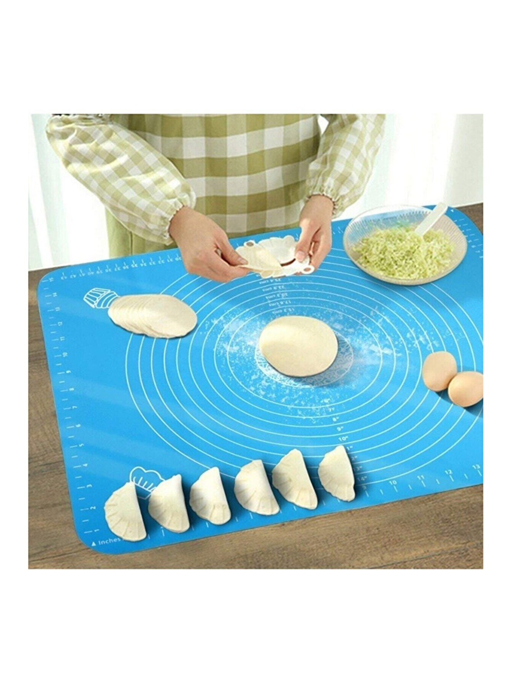 Karışık Büyük Boy 45x65 Cm Silikon Hamur Açma Matı Ve Hamur Kesme Spatula Seti-3