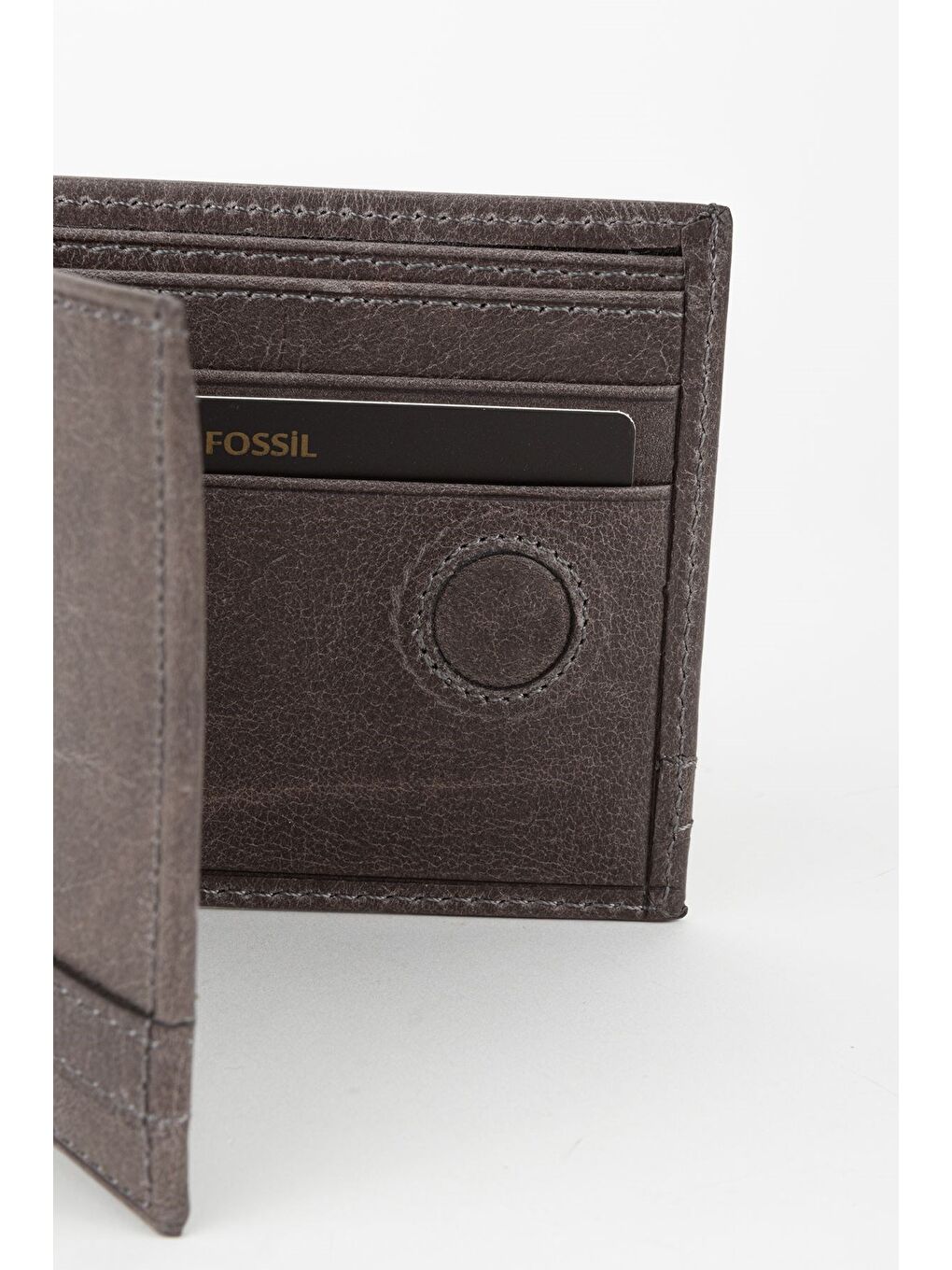 Gri Kutulu Hakiki Deri Kahve Crazy Yatay Erkek Cüzdan El Portföyü-3