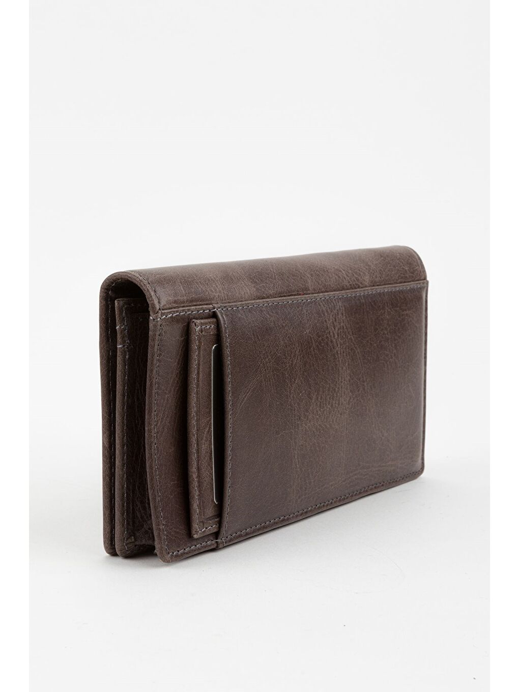 Gri Kutulu Hakiki Deri Ekstra Kartlıklı Crayz Haki Unisex El Portföyü Kartlık Cüzdan