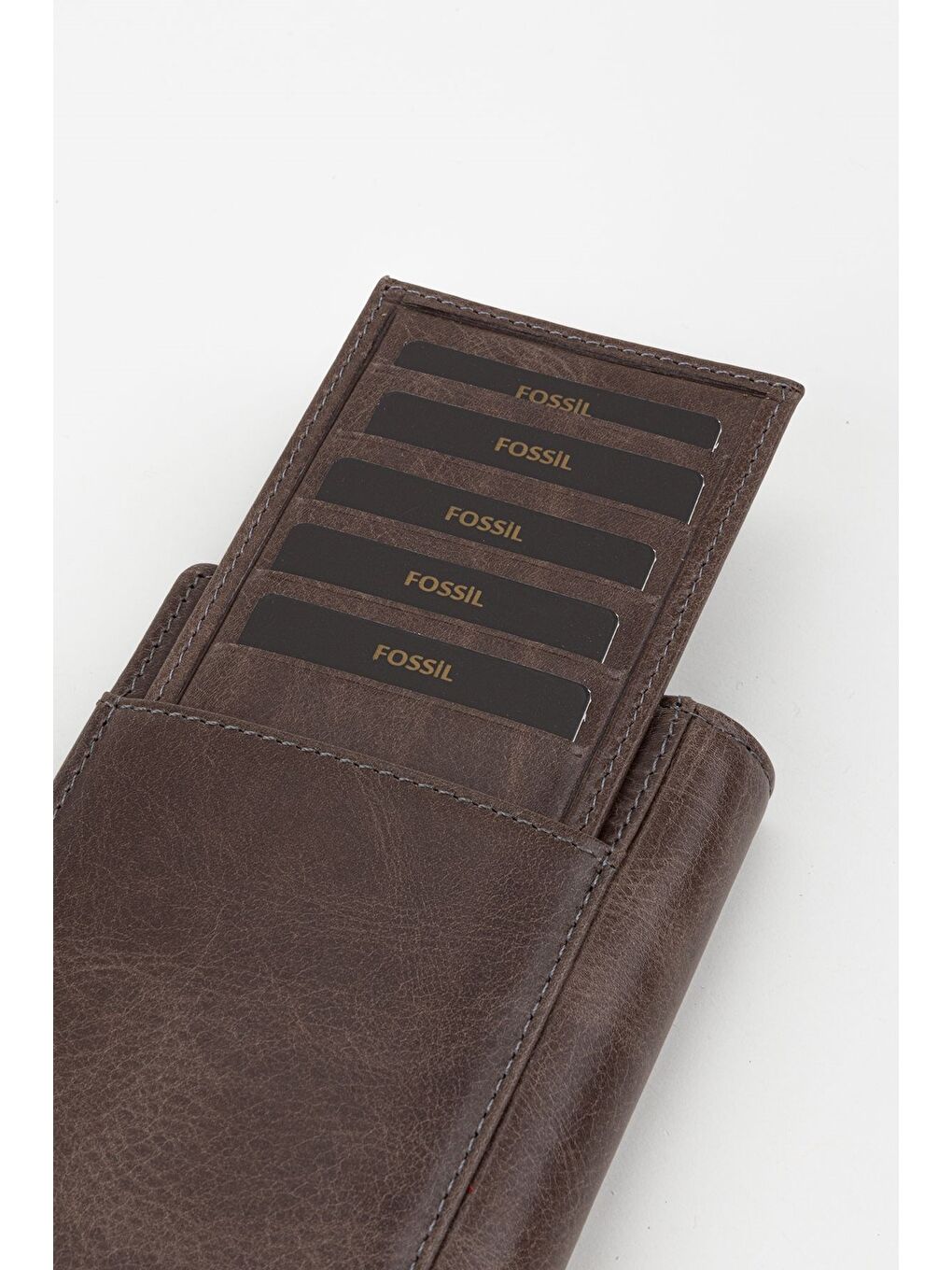 Gri Kutulu Hakiki Deri Ekstra Kartlıklı Crayz Haki Unisex El Portföyü Kartlık Cüzdan-2