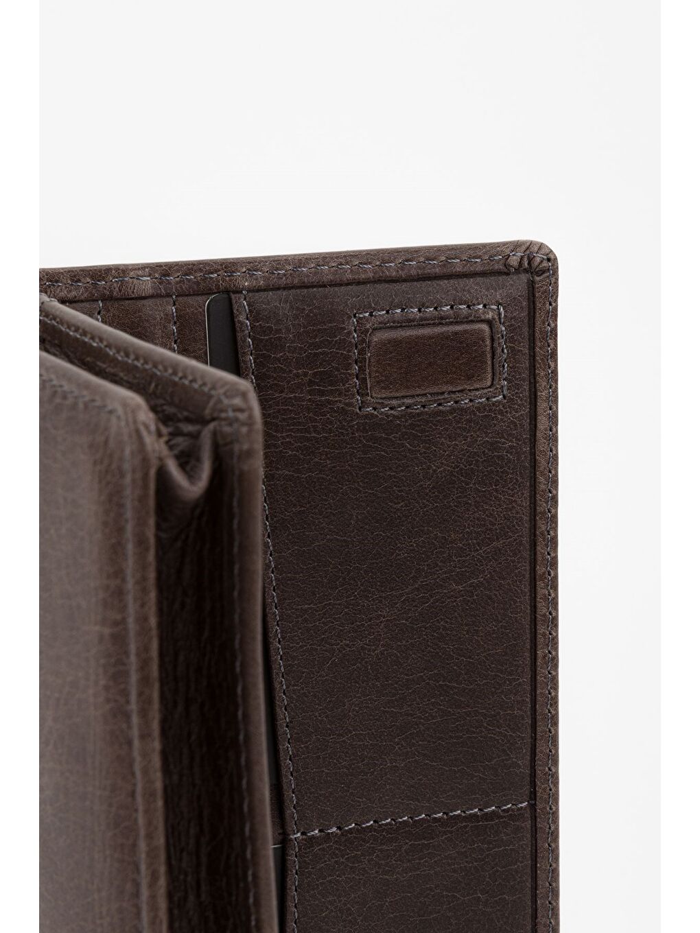 Gri Kutulu Hakiki Deri Ekstra Kartlıklı Crayz Haki Unisex El Portföyü Kartlık Cüzdan-3