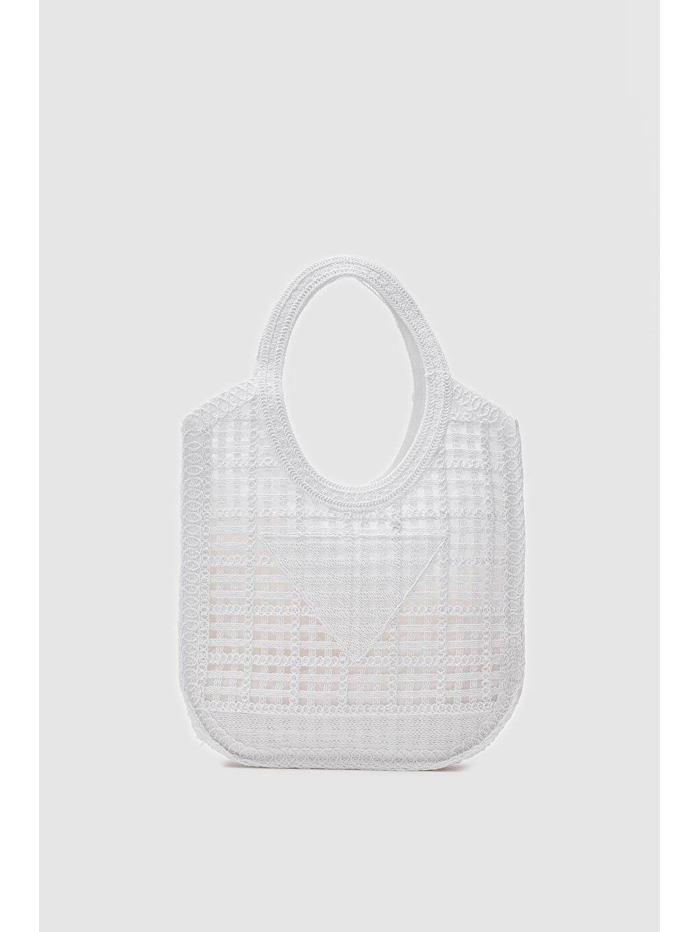 Vicolo Handmade Makrome Tote Çanta Beyaz