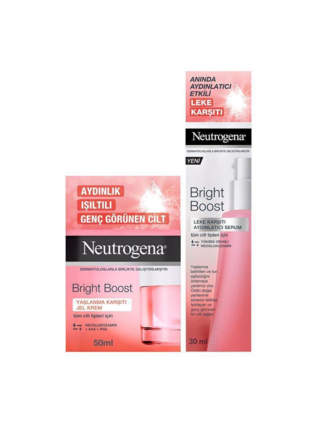 Neutrogena Renksiz Bright Boost Yaşlanma Karşıtı Jel Krem 50 ml + Leke Karşıtı Aydınlatıcı Serum 30 ml - 1