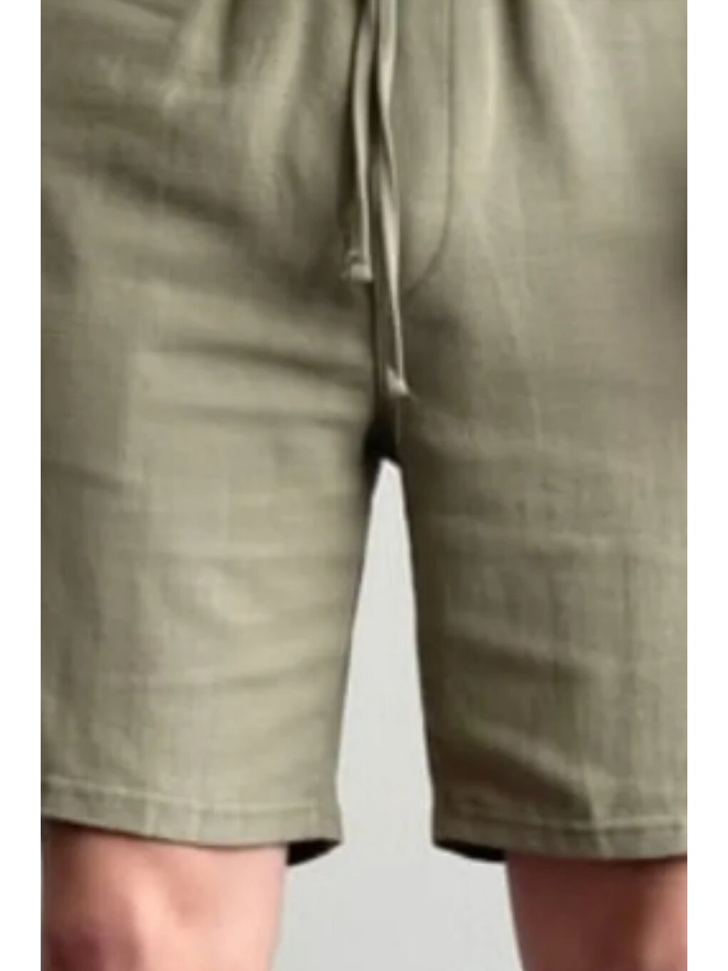 Haki Erkek Musli Lastikli Bağcıklı Regular Şort-2