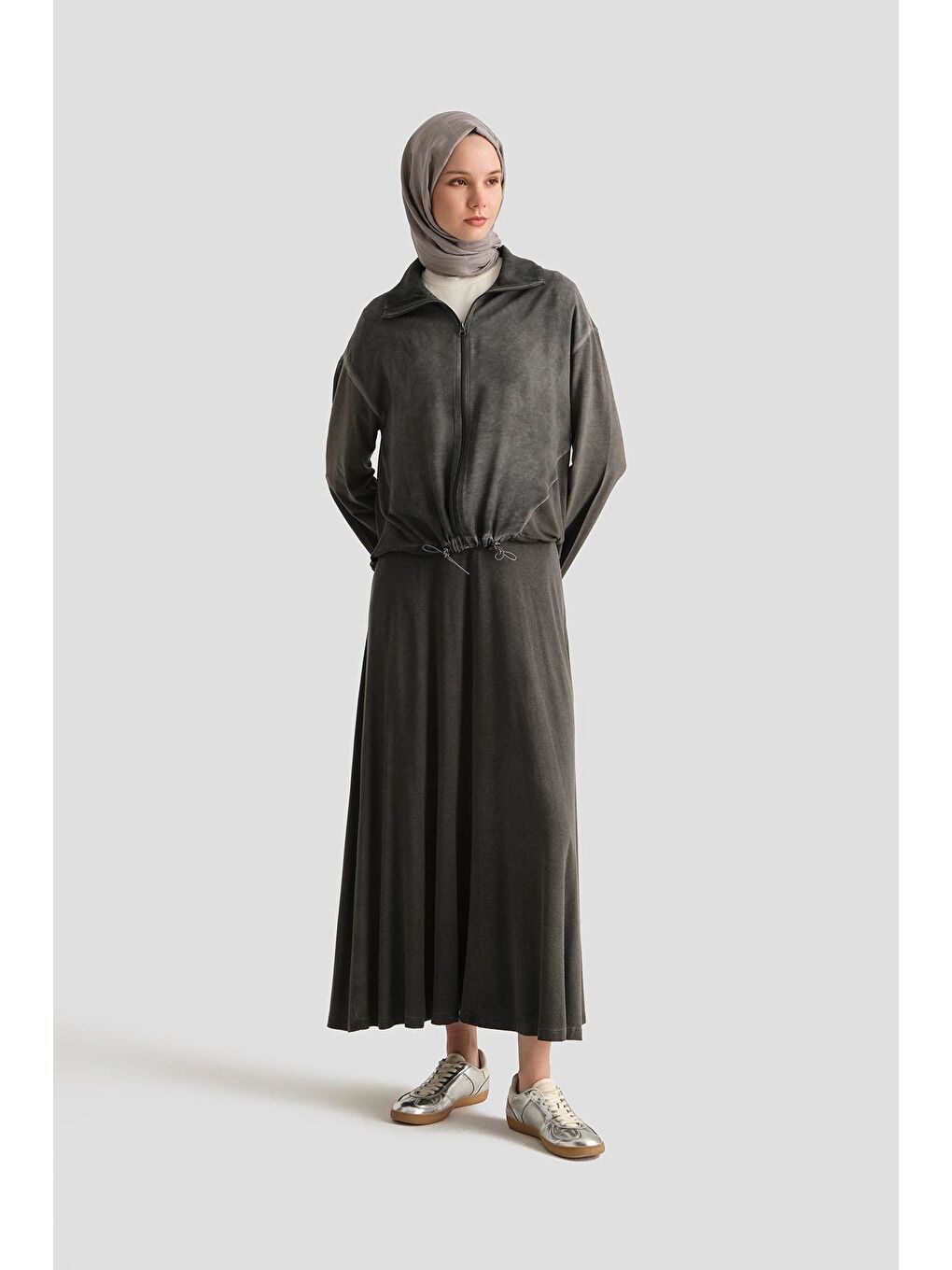 Gri Viskon Ceketli Takım 25Yd9148 Antrasit