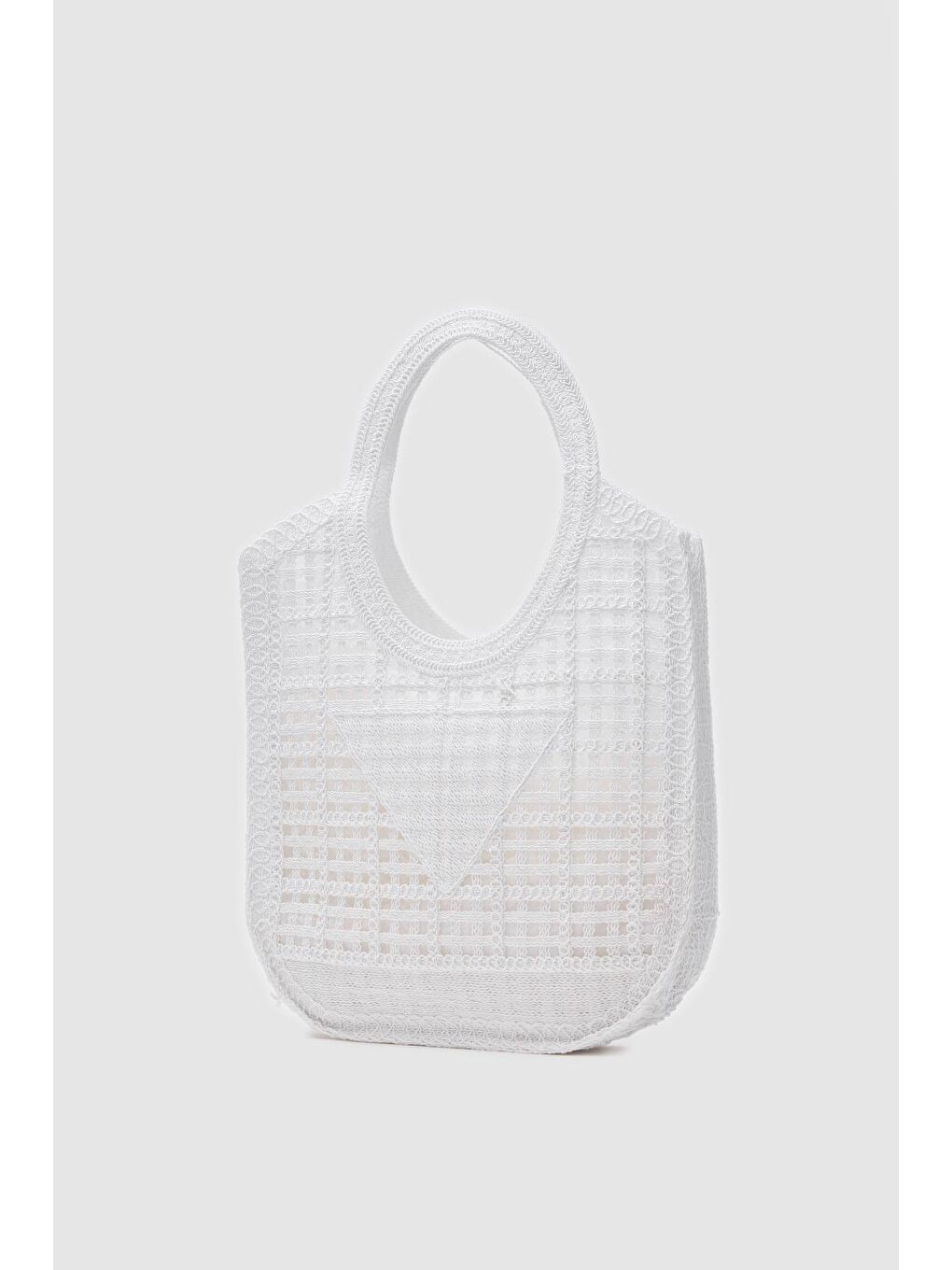 Vicolo Handmade Makrome Tote Çanta Beyaz-4
