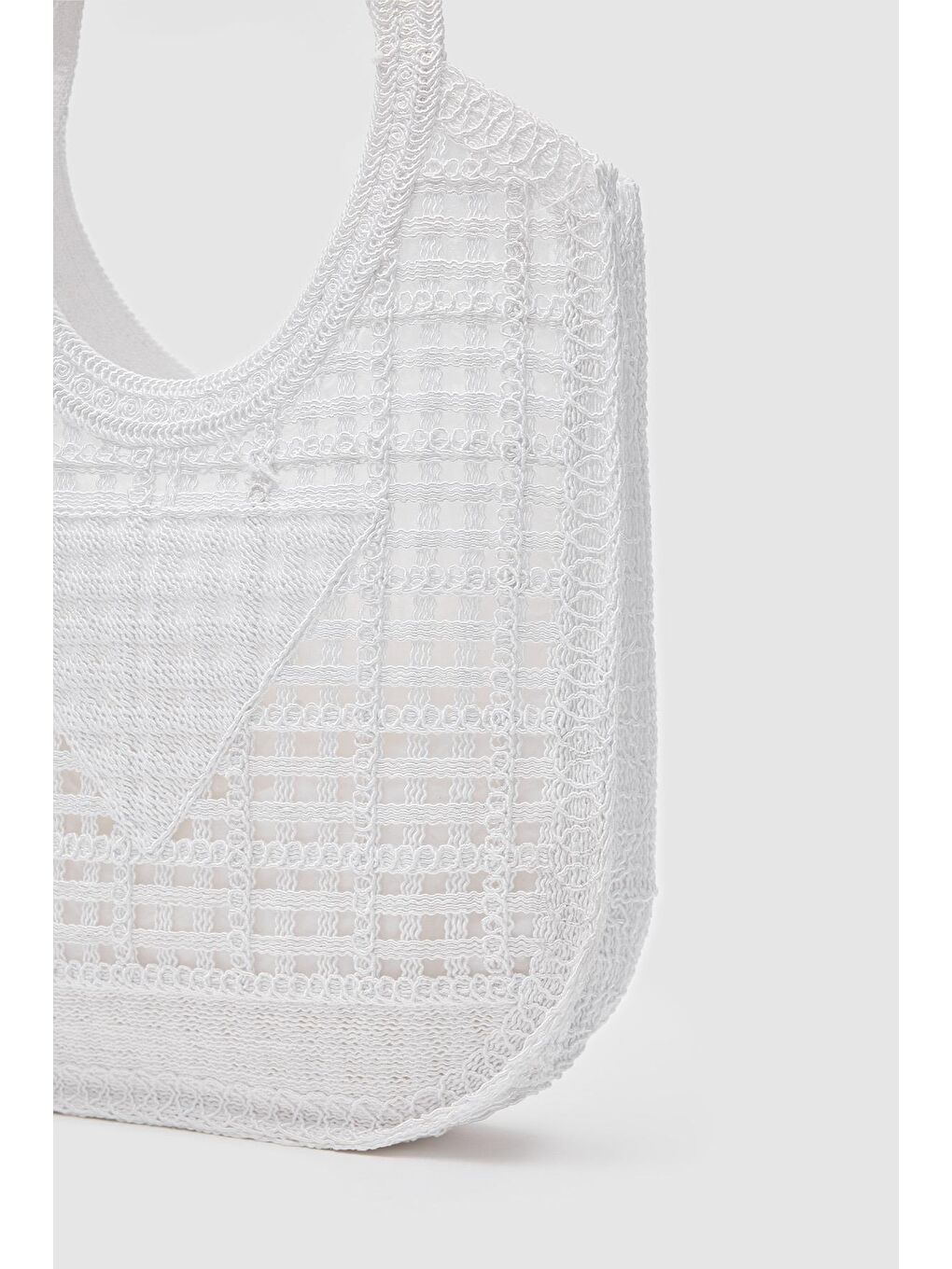 Vicolo Handmade Makrome Tote Çanta Beyaz-6