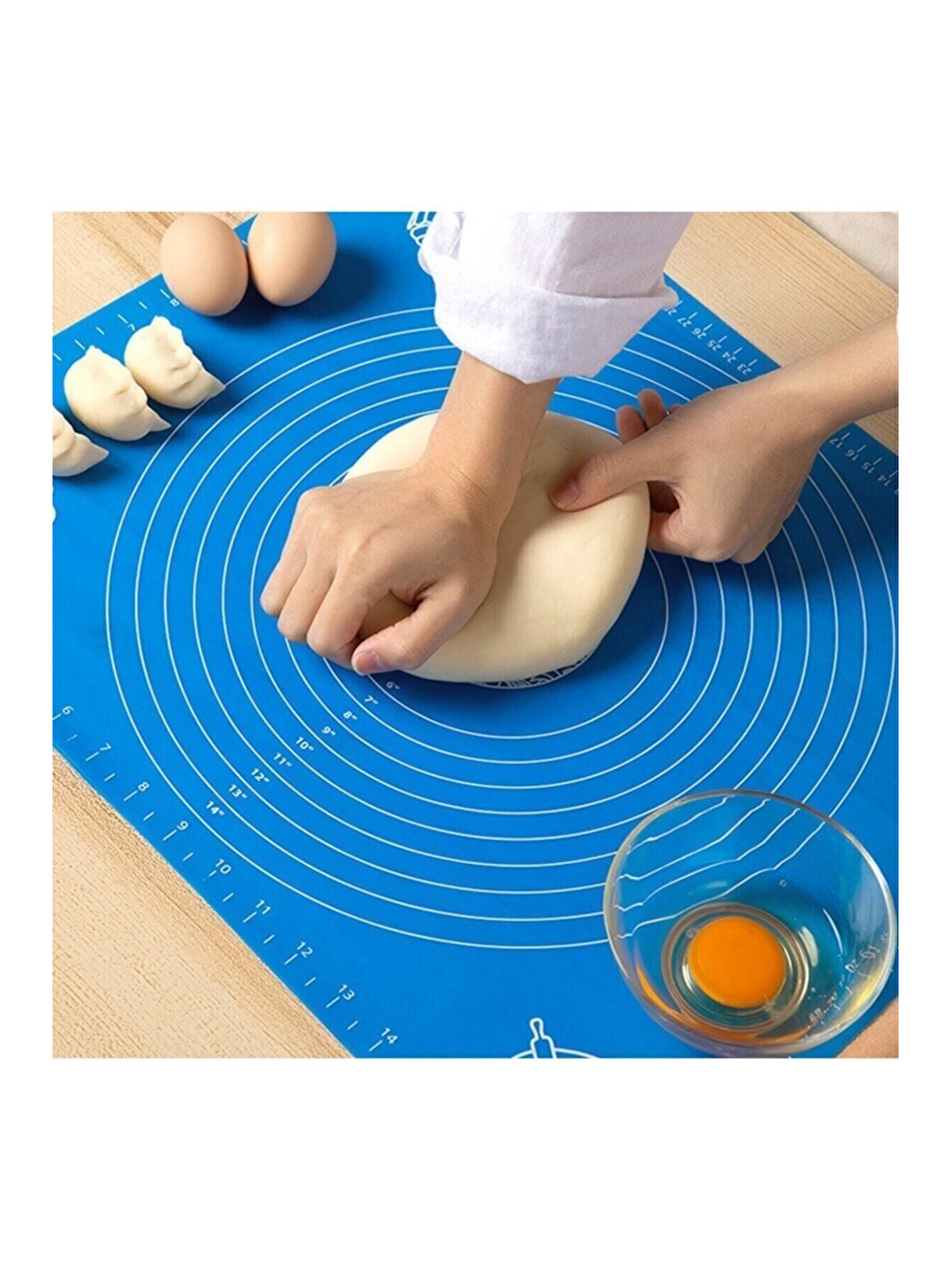 Karışık Büyük Boy 45x65 Cm Silikon Hamur Açma Matı Ve Hamur Kesme Spatula Seti-4