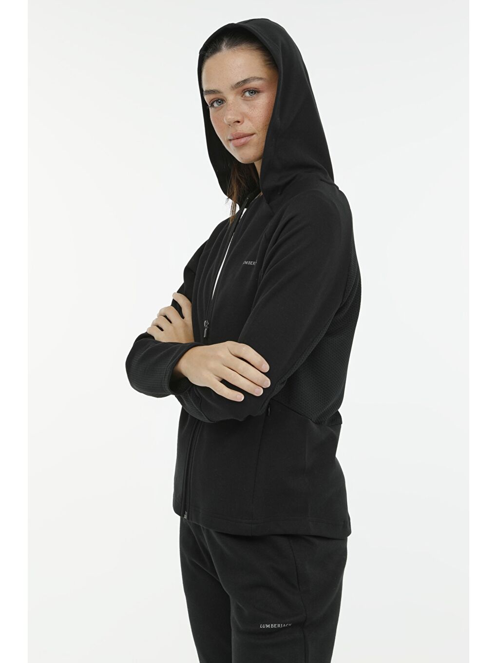 WL MILA 18CT321 3FX Siyah Kadın Eşofman Üstü-5