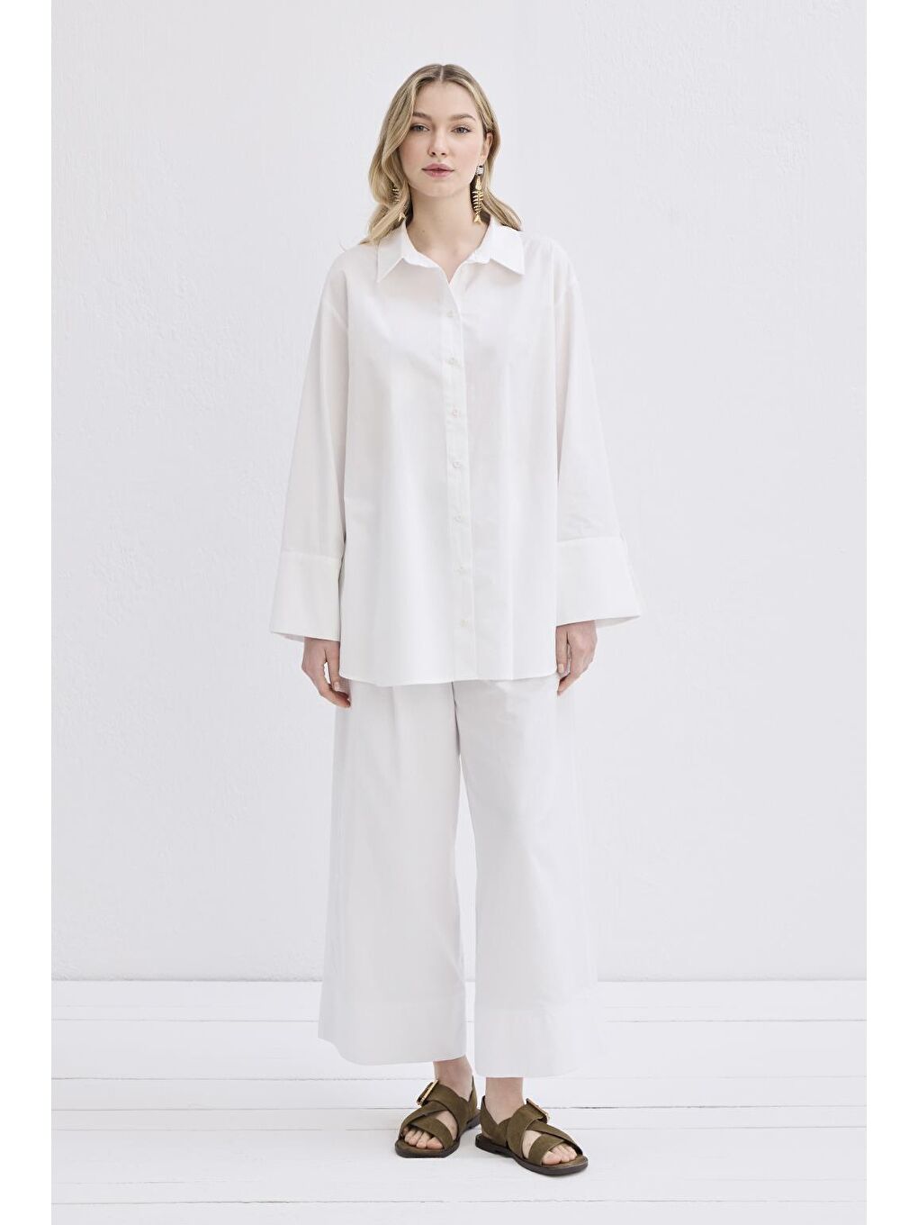 Madelin Manşetli Gömlek Ekru
