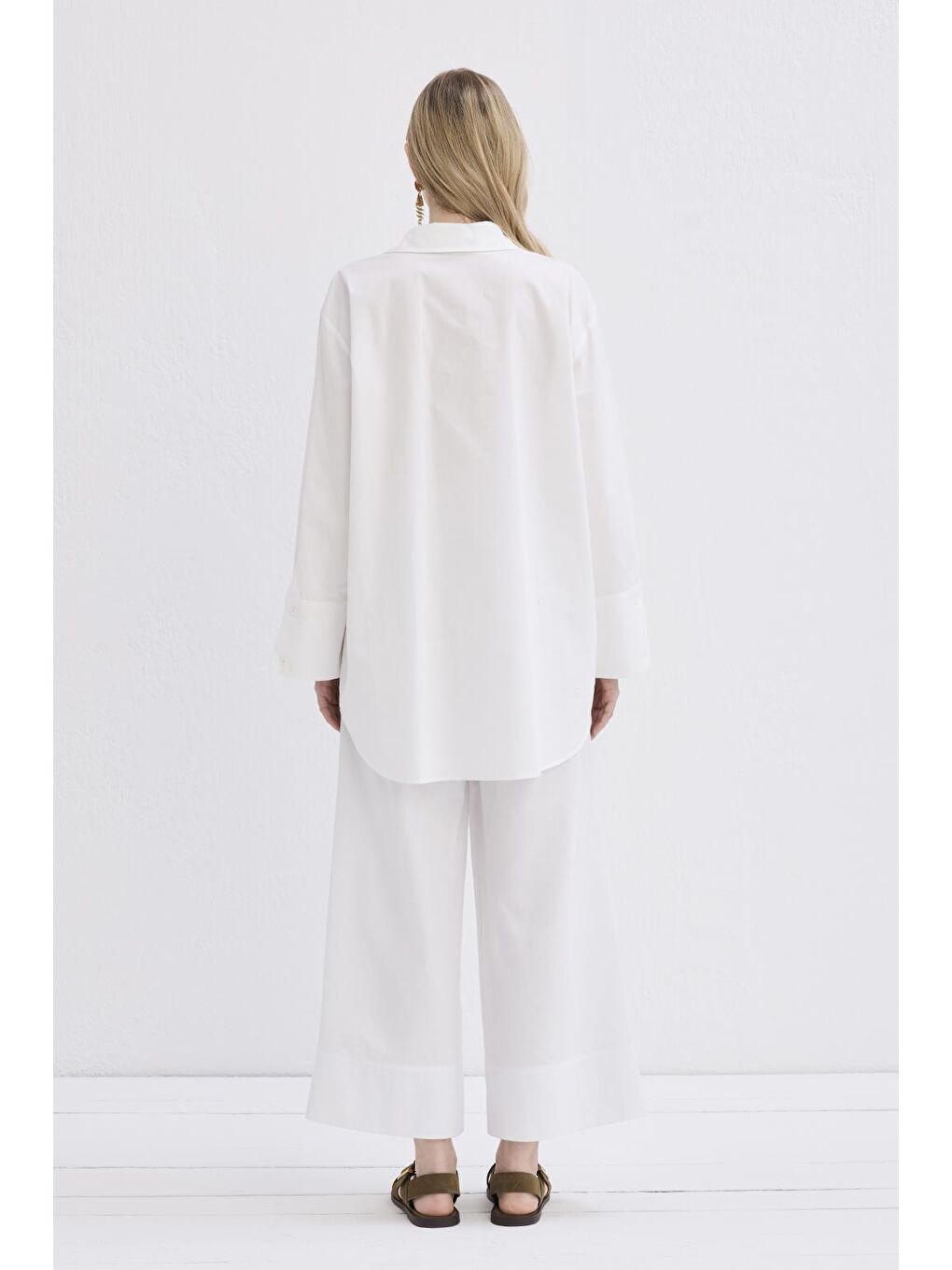 Madelin Manşetli Gömlek Ekru-6