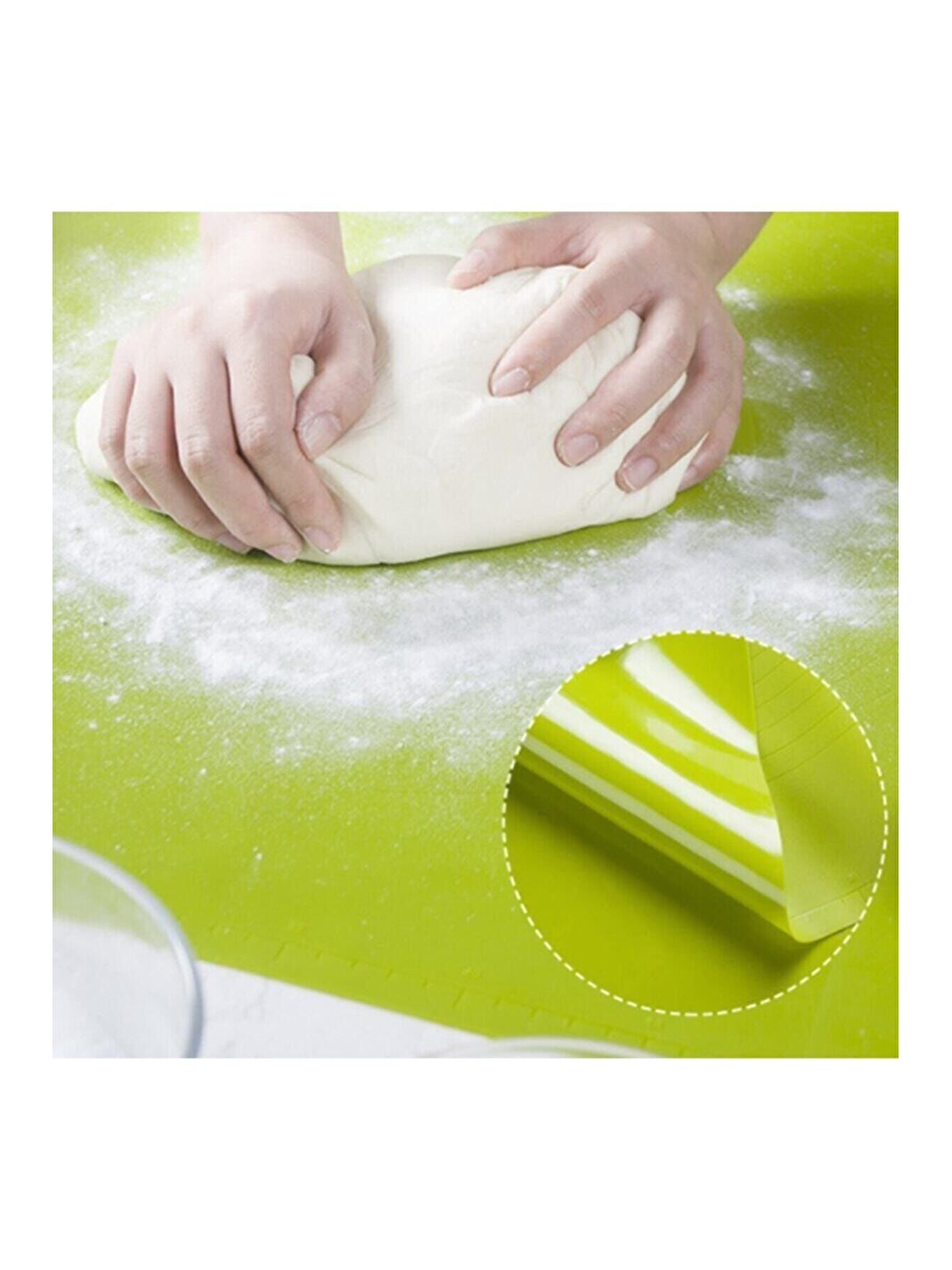 Karışık Büyük Boy 45x65 Cm Silikon Hamur Açma Matı Ve Hamur Kesme Spatula Seti-5