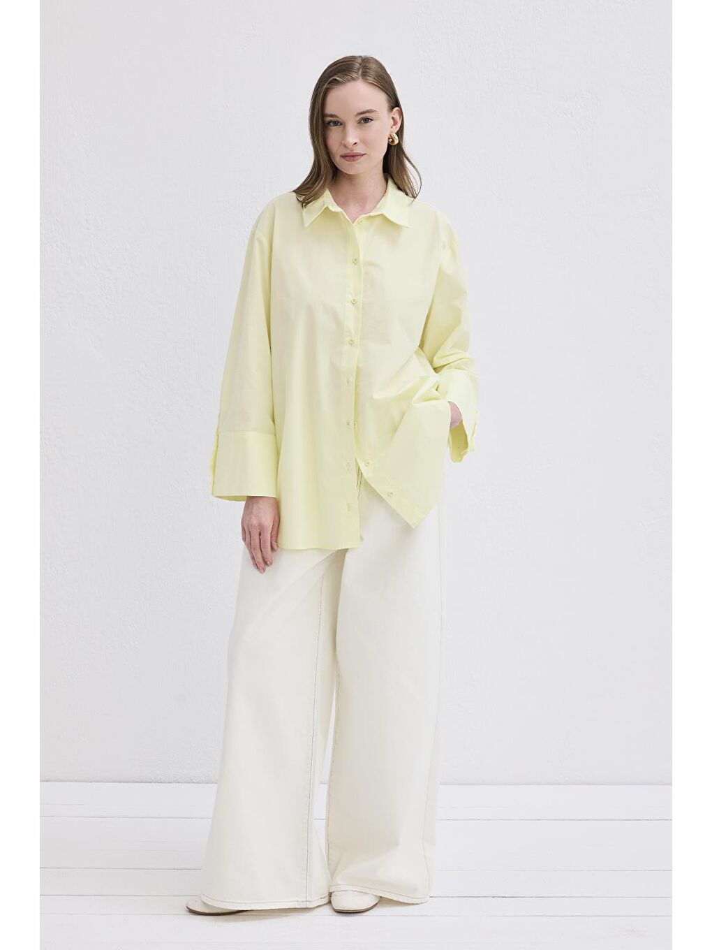 Madelin Manşetli Gömlek Sarı
