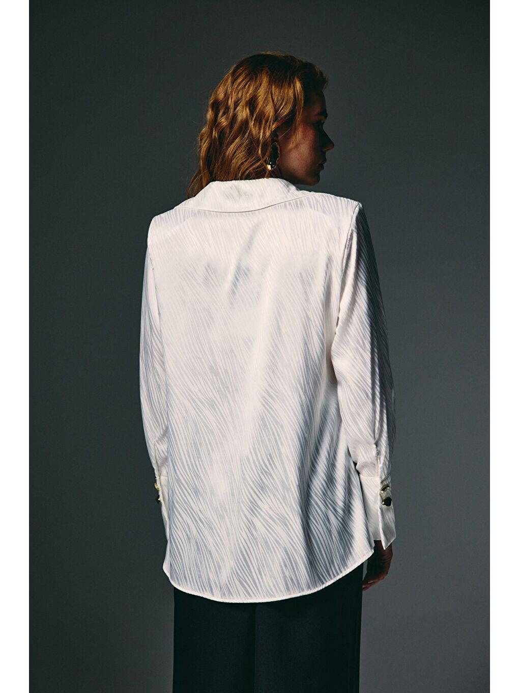 Zebra Desenli Gömlek - Ekru-6