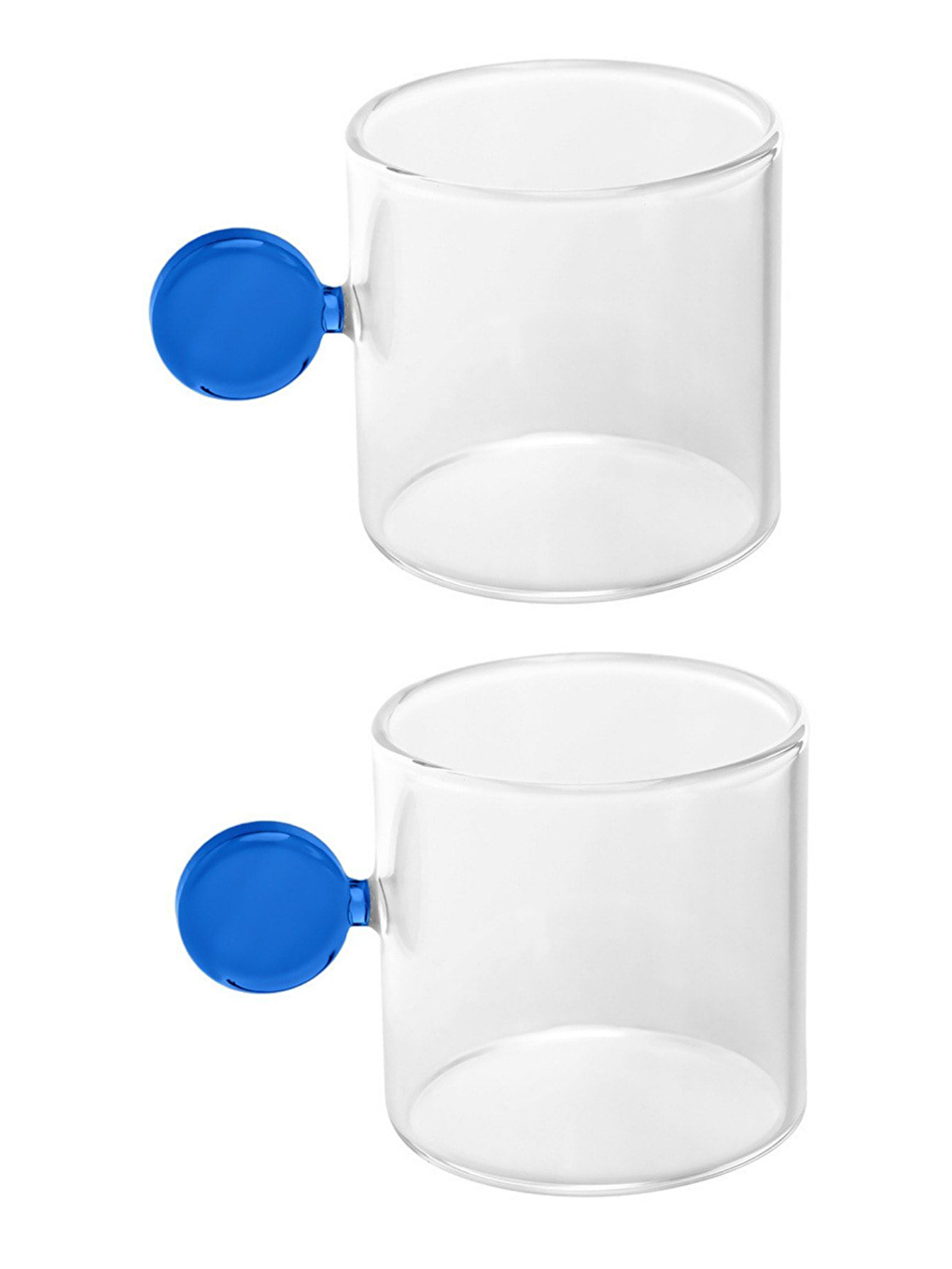 Renksiz Mavi Kulplu Cam Fincan Takımı 6 Adet-4