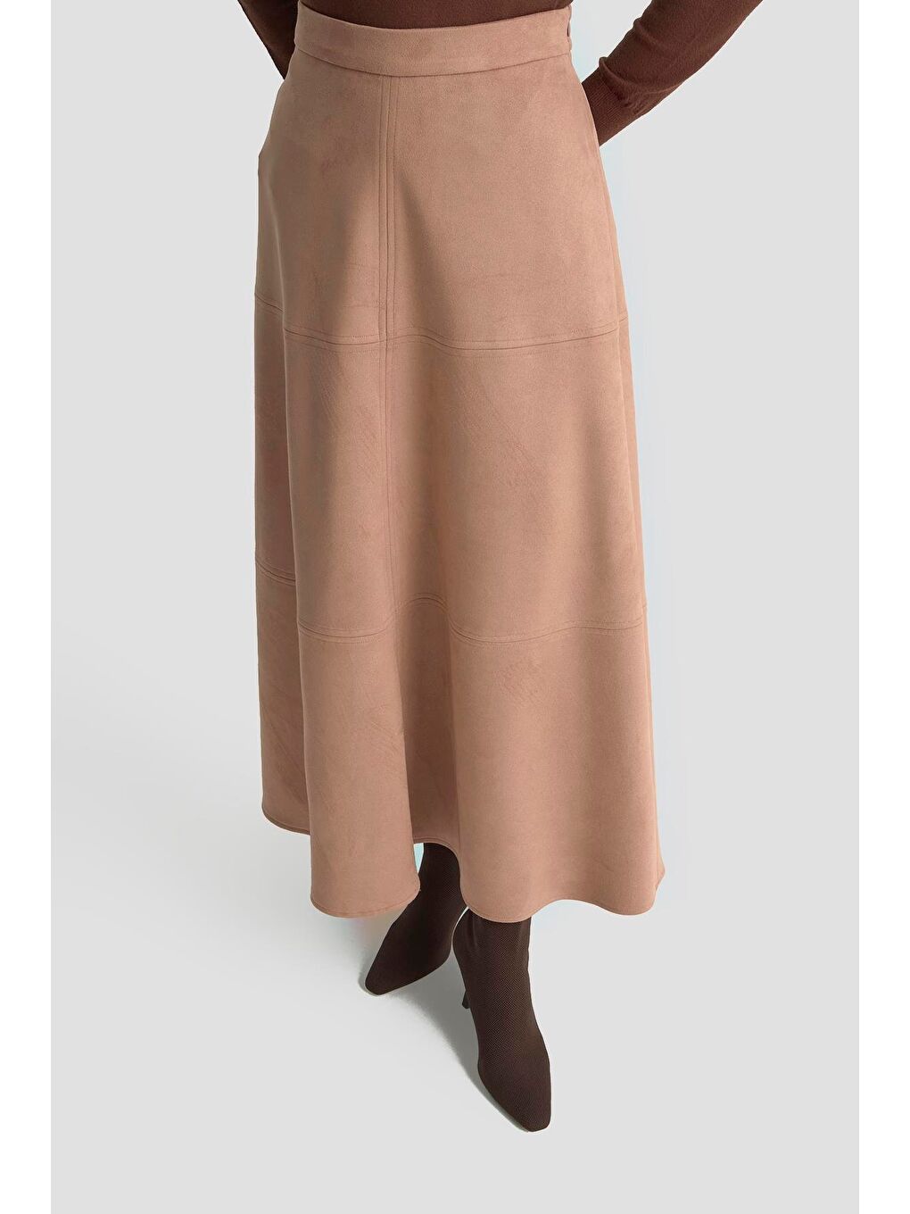 Kahverengi Ceketli Süet Takım 25Kd1703 Taba-4