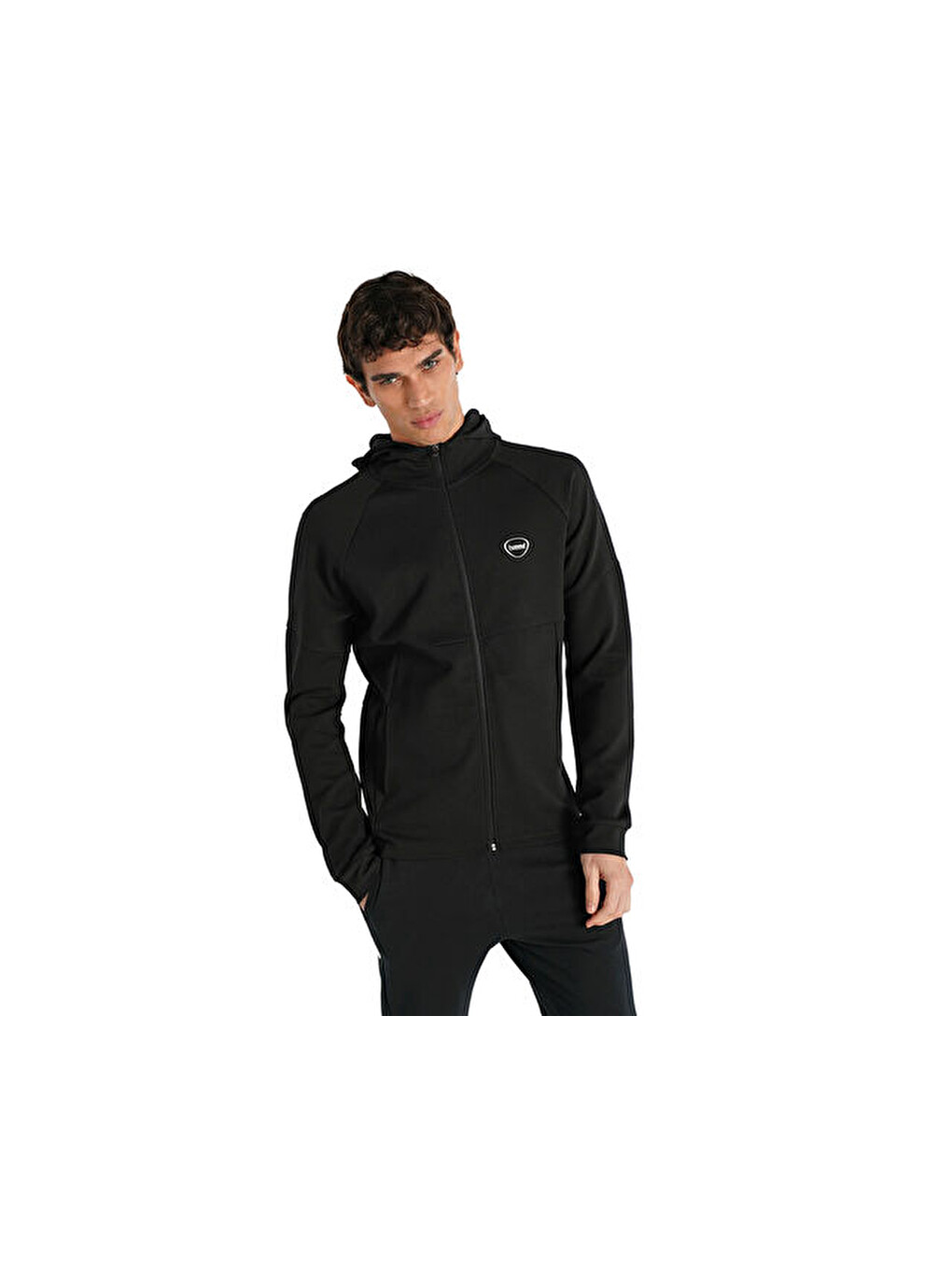 Inter Zip Hoodie Erkek Günlük Fermuarlı Sweatshirt 921257-2001 Siyah