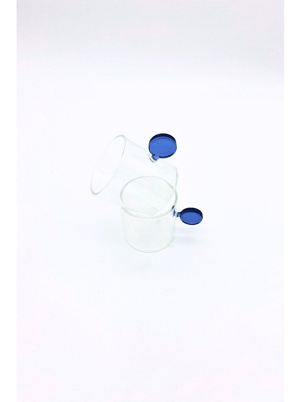 Renksiz Mavi Kulplu Cam Fincan Takımı 6 Adet-5