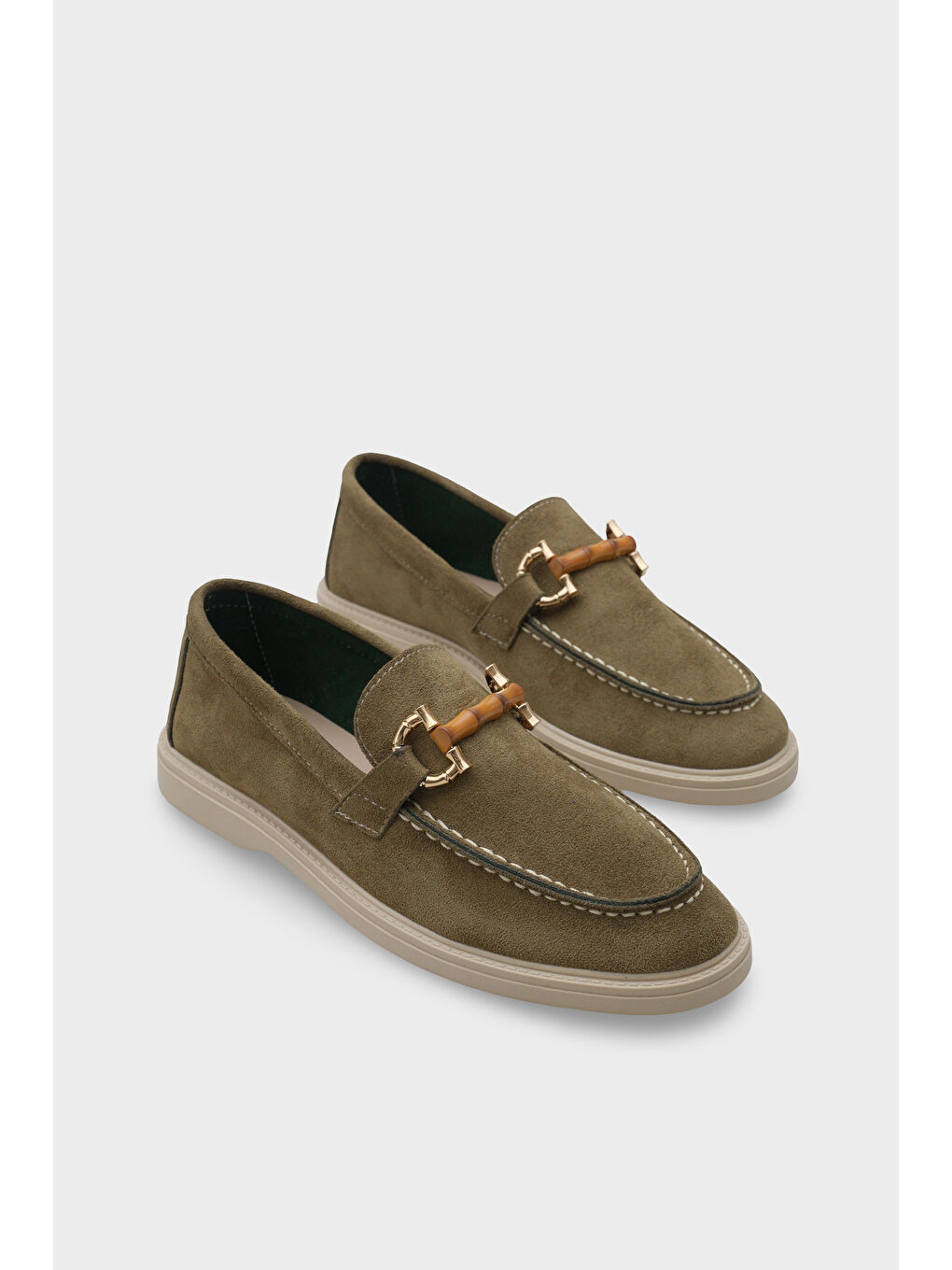 Haki Pauline Tokalı Kadın Loafer-1