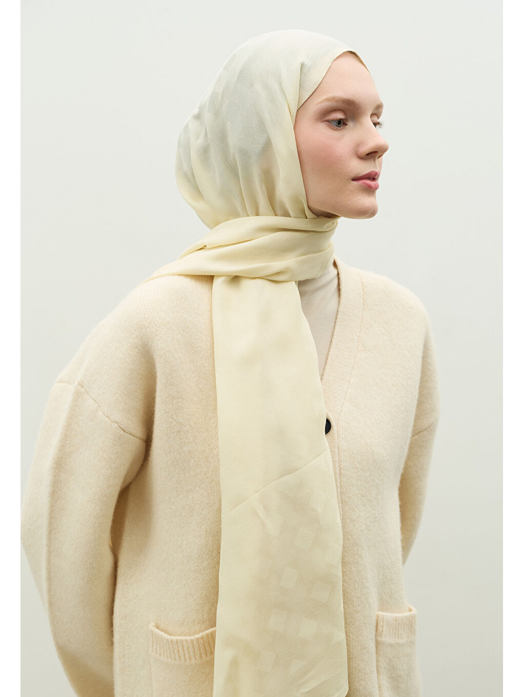 Kahverengi OSLO PAMUK FLOŞ JAKARLI ŞAL TEREYAĞI