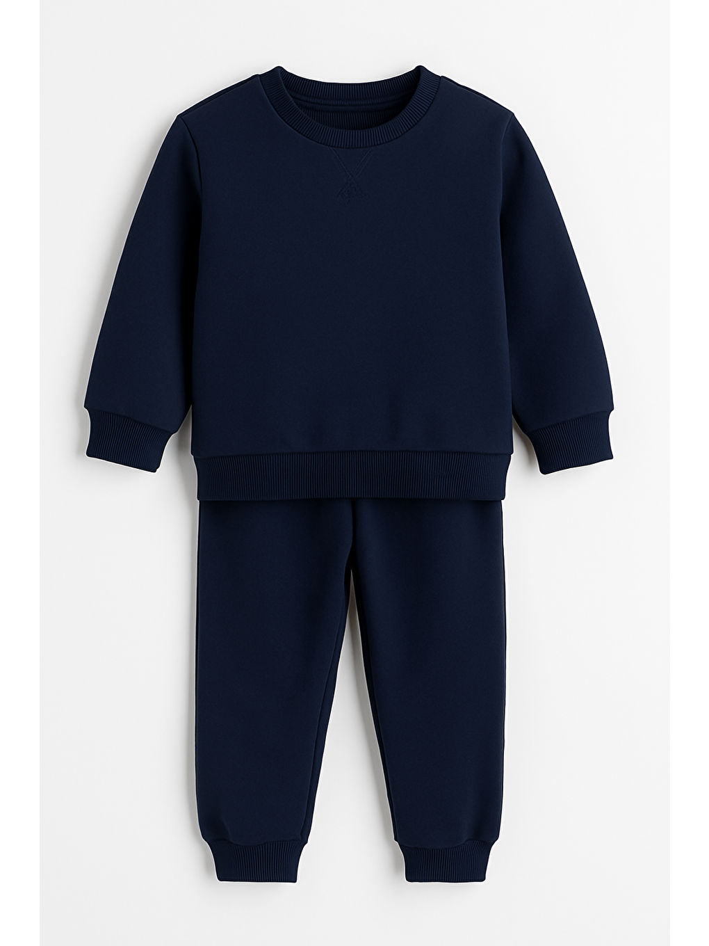 Lacivert Unisex Karyoka Detaylı İçi Yünlü Kışlık Eşofman Takımı (1-5 Yaş)-1