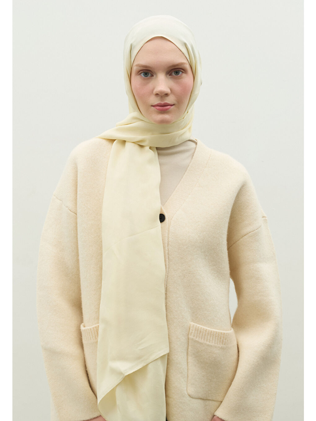 Kahverengi OSLO PAMUK FLOŞ JAKARLI ŞAL TEREYAĞI-3