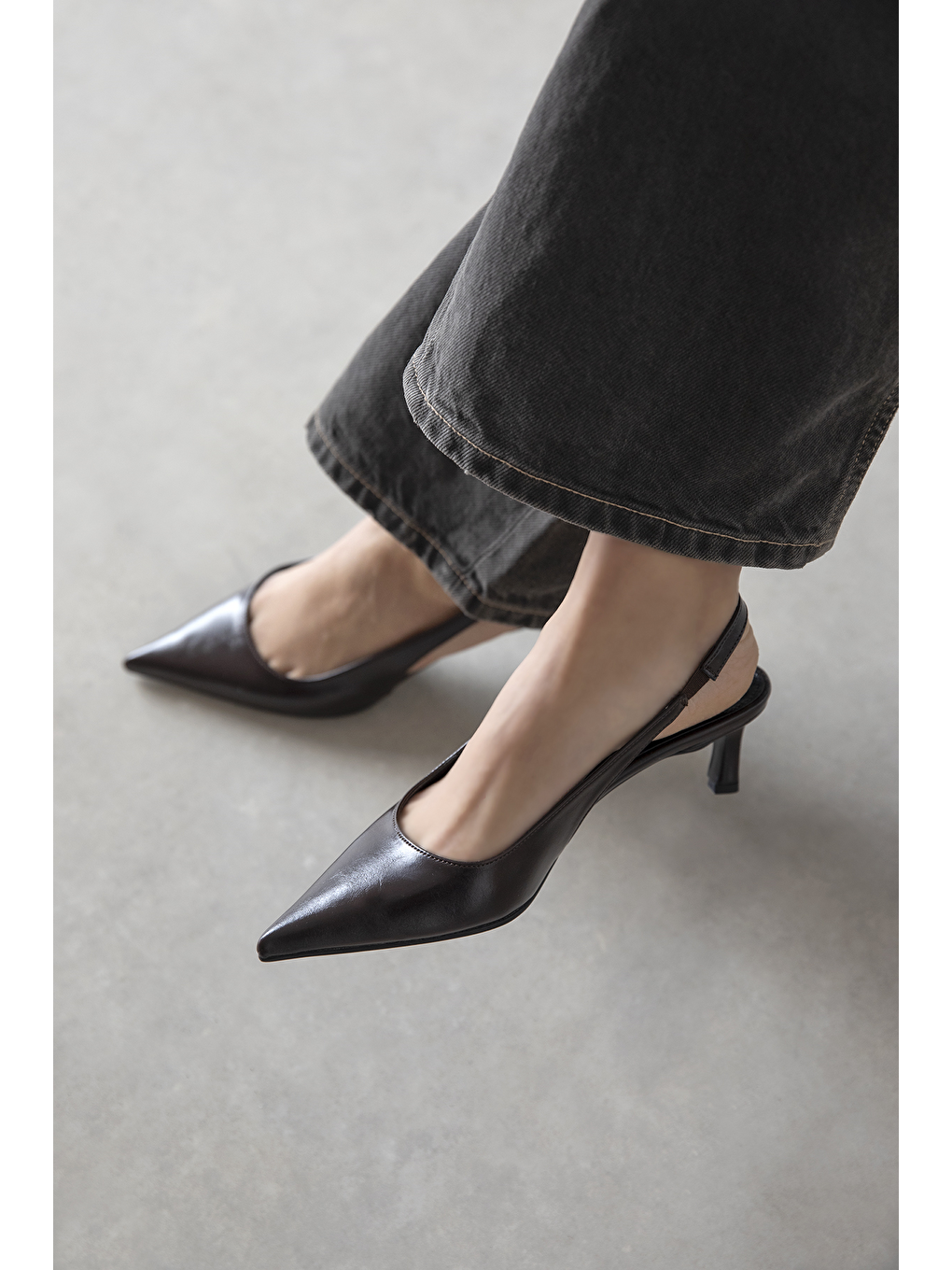 Kahverengi Molly  Kadın Topuklu Kırışık Deri Ayakkabı Kahve-2