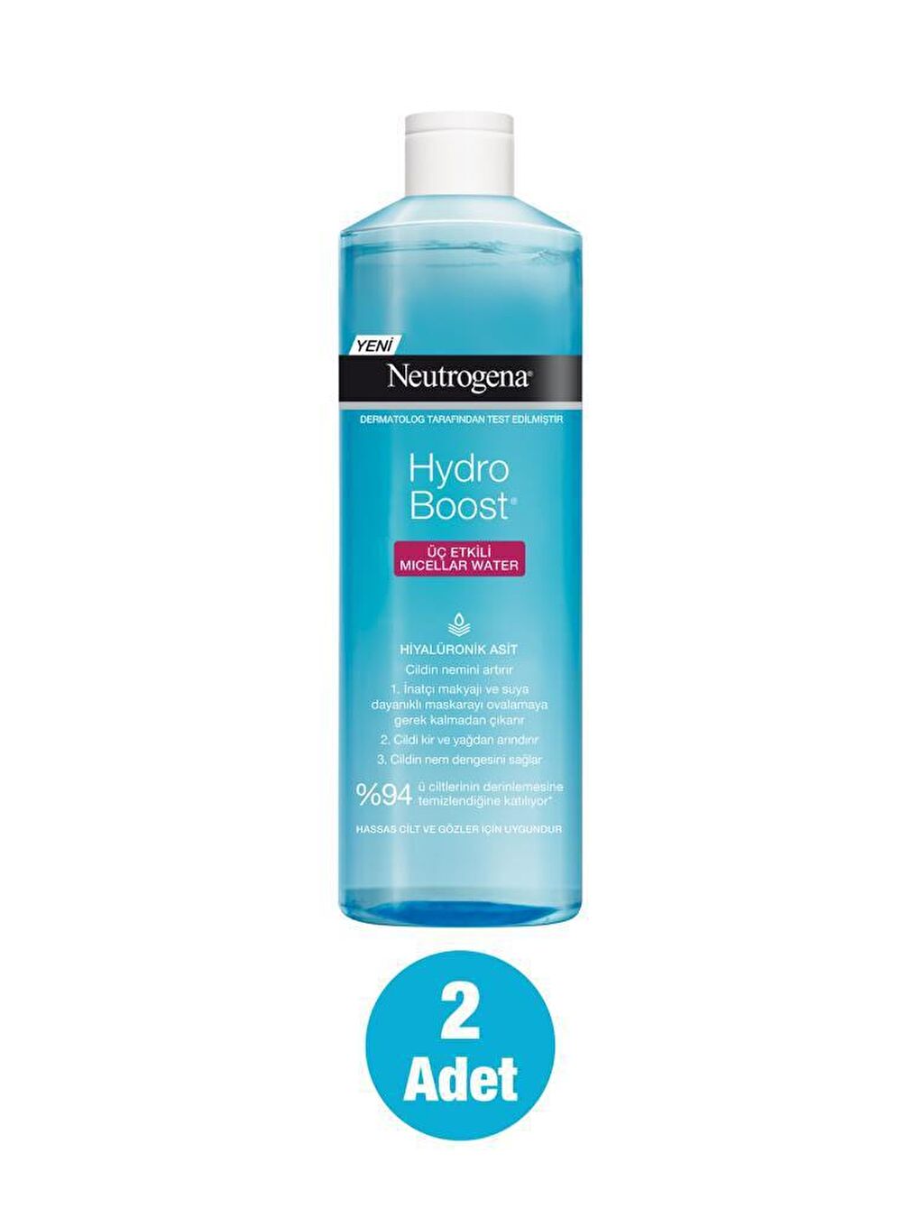 Neutrogena Renksiz Hydro Boost Micellar Water 400 ml x2 - 1