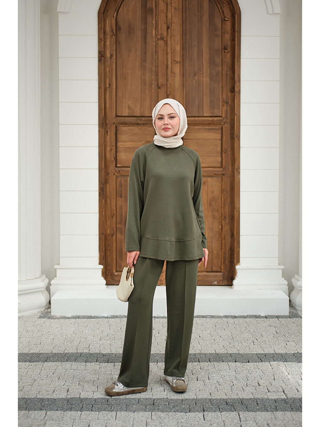 Kadın Pantolonlu Takım Haki Yeşil