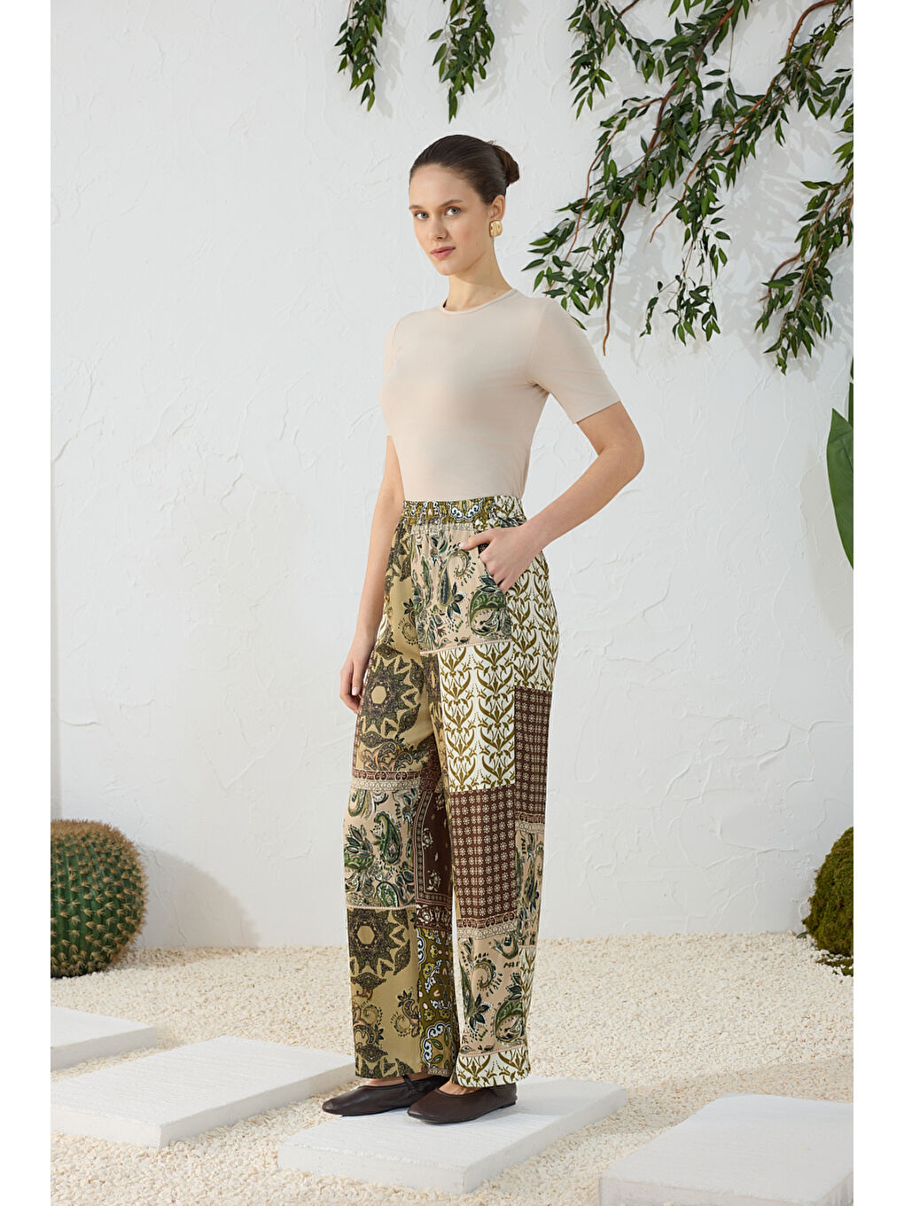 Haki Desenli Pantolon-5