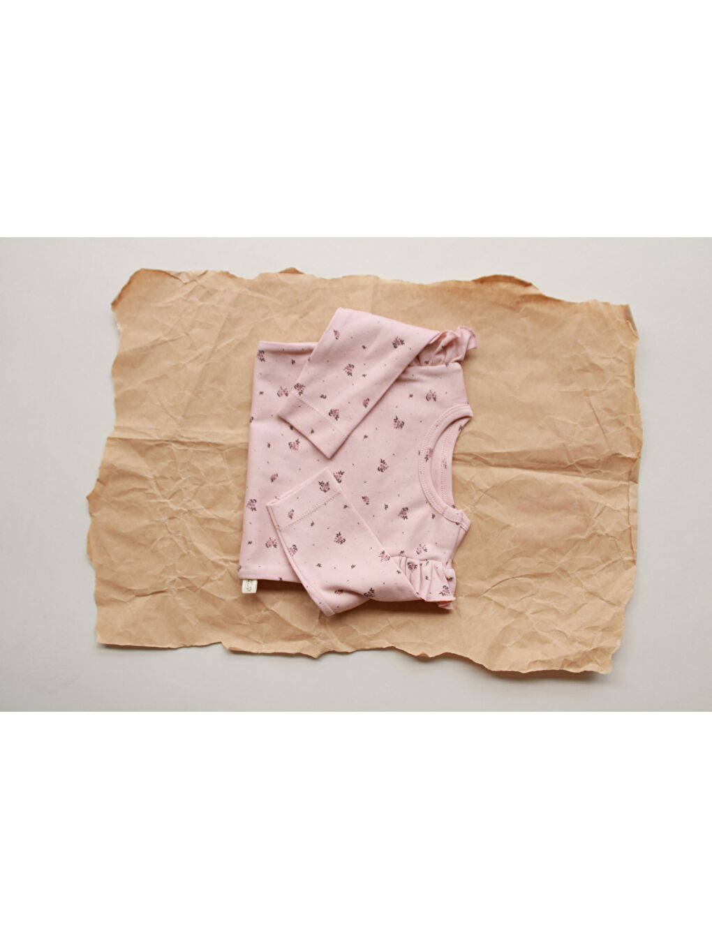 Bej Gül Baskılı Fırfırlı Body Zıbın-2