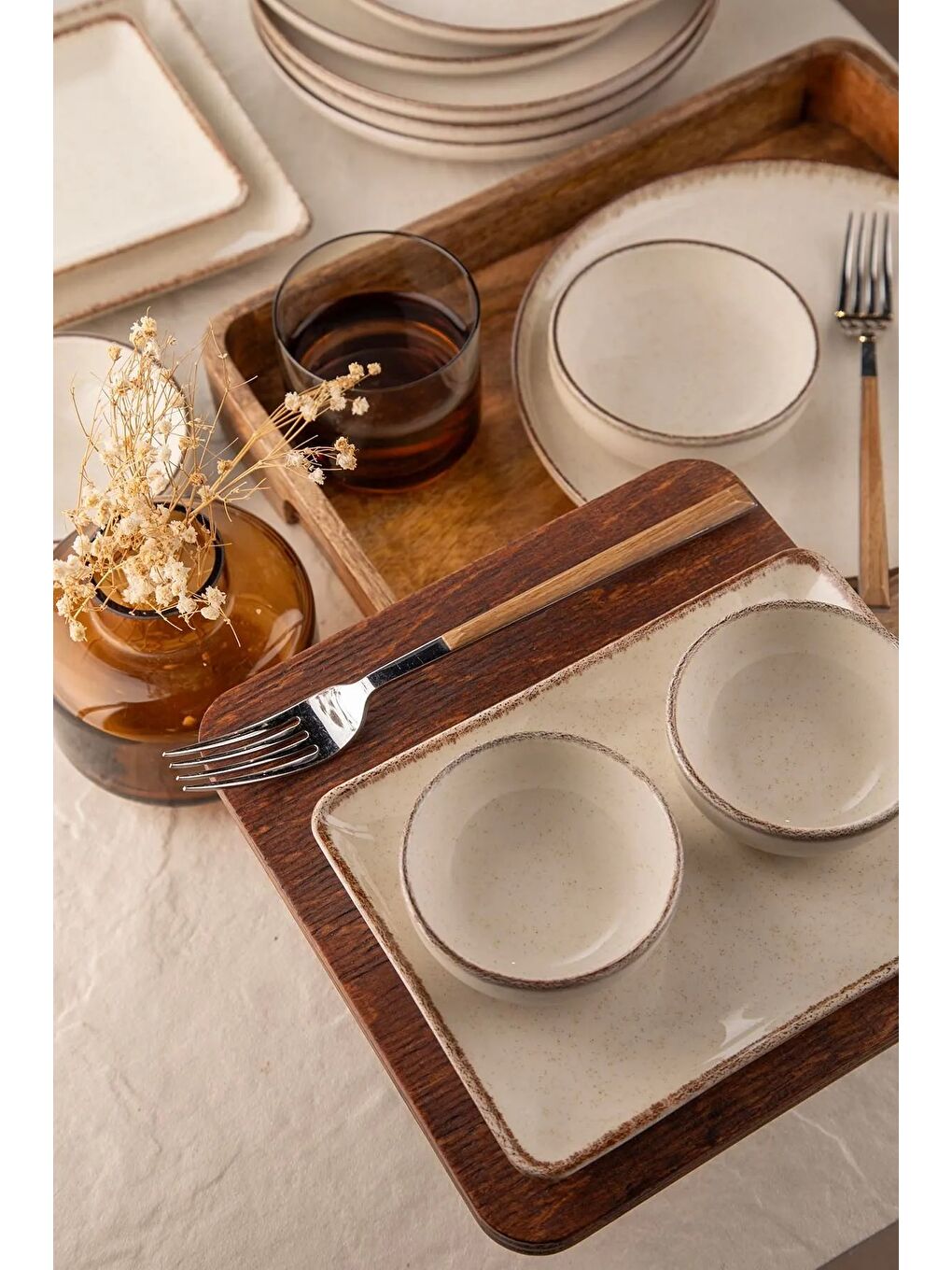 Bej Moderna Kahvaltı Takımı 14 Parça 6 Kişilik TarçınMOD14KH730P02-2