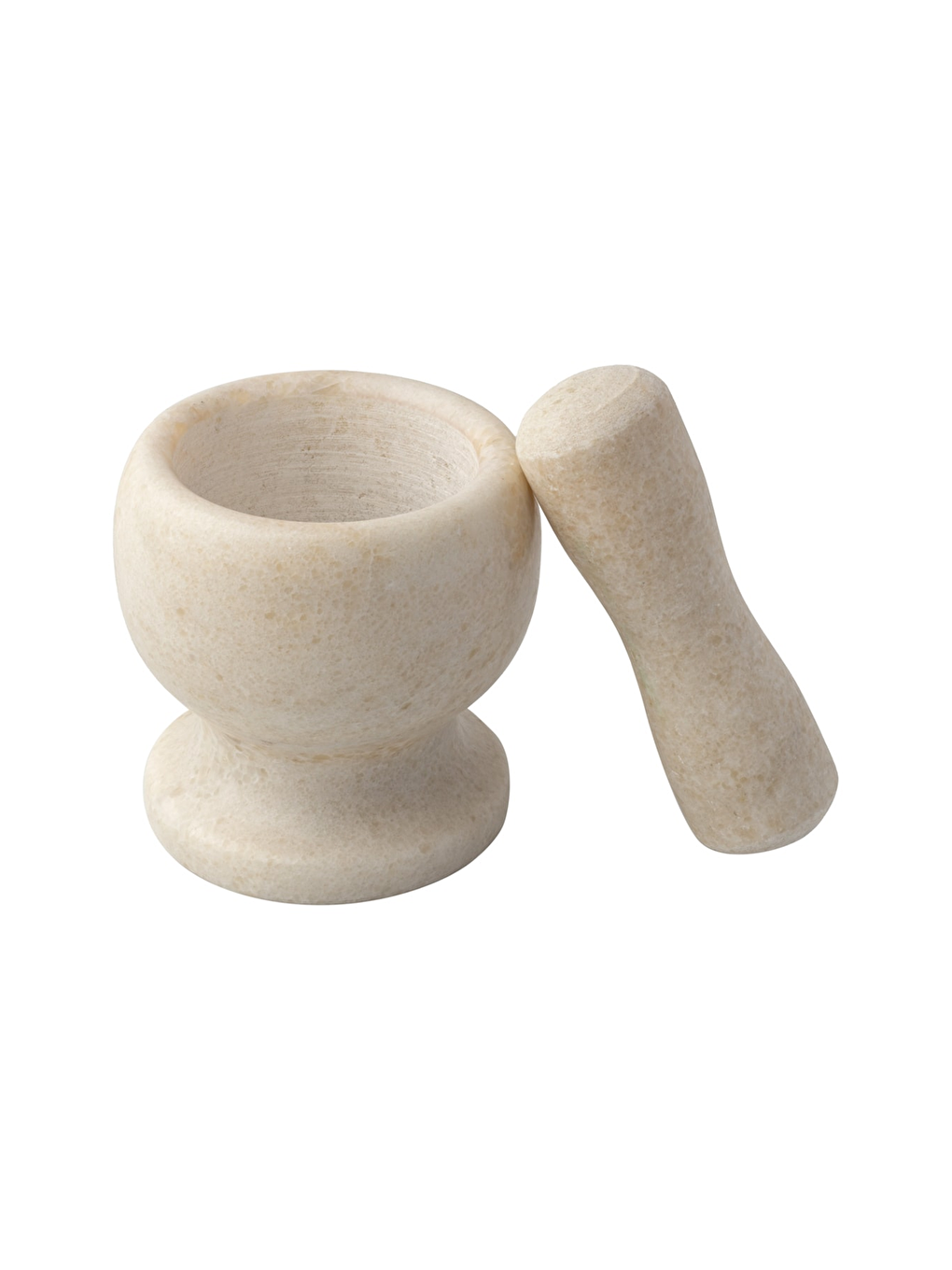 Doğal Desenli Yekpare Mermer Oyma Havan Beyaz Renkli Ayaklı-1