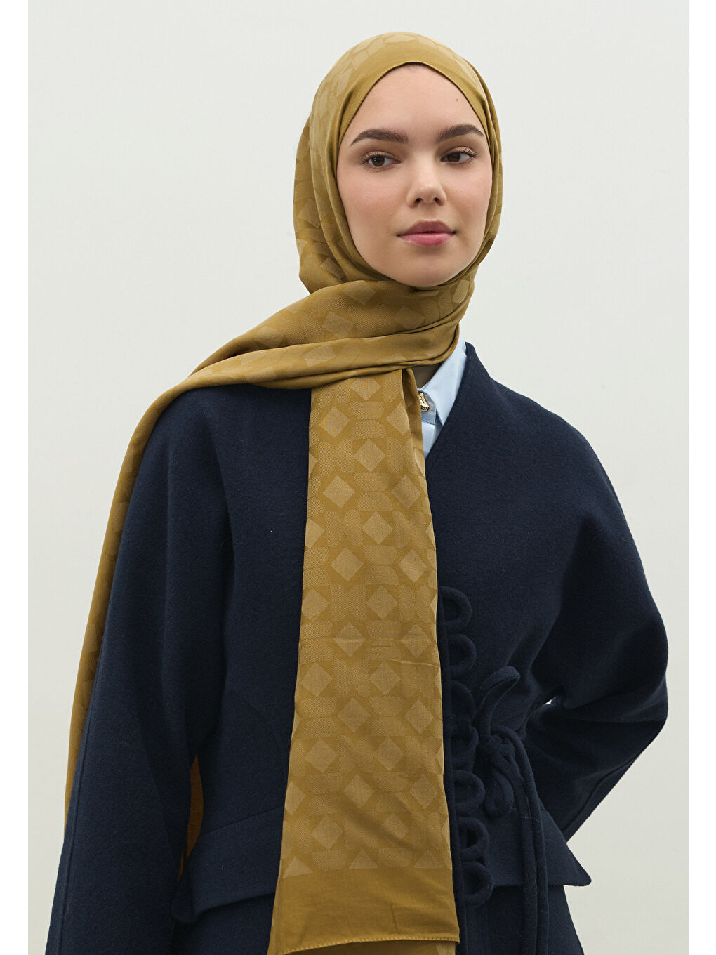 Bej OSLO PAMUK FLOŞ JAKARLI ŞAL SAHRA-3