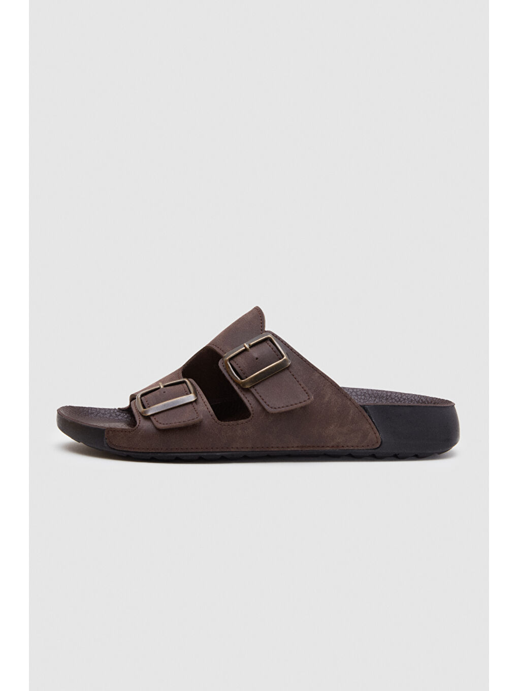 Twn Kahverengi Çift Tokalı Terlik