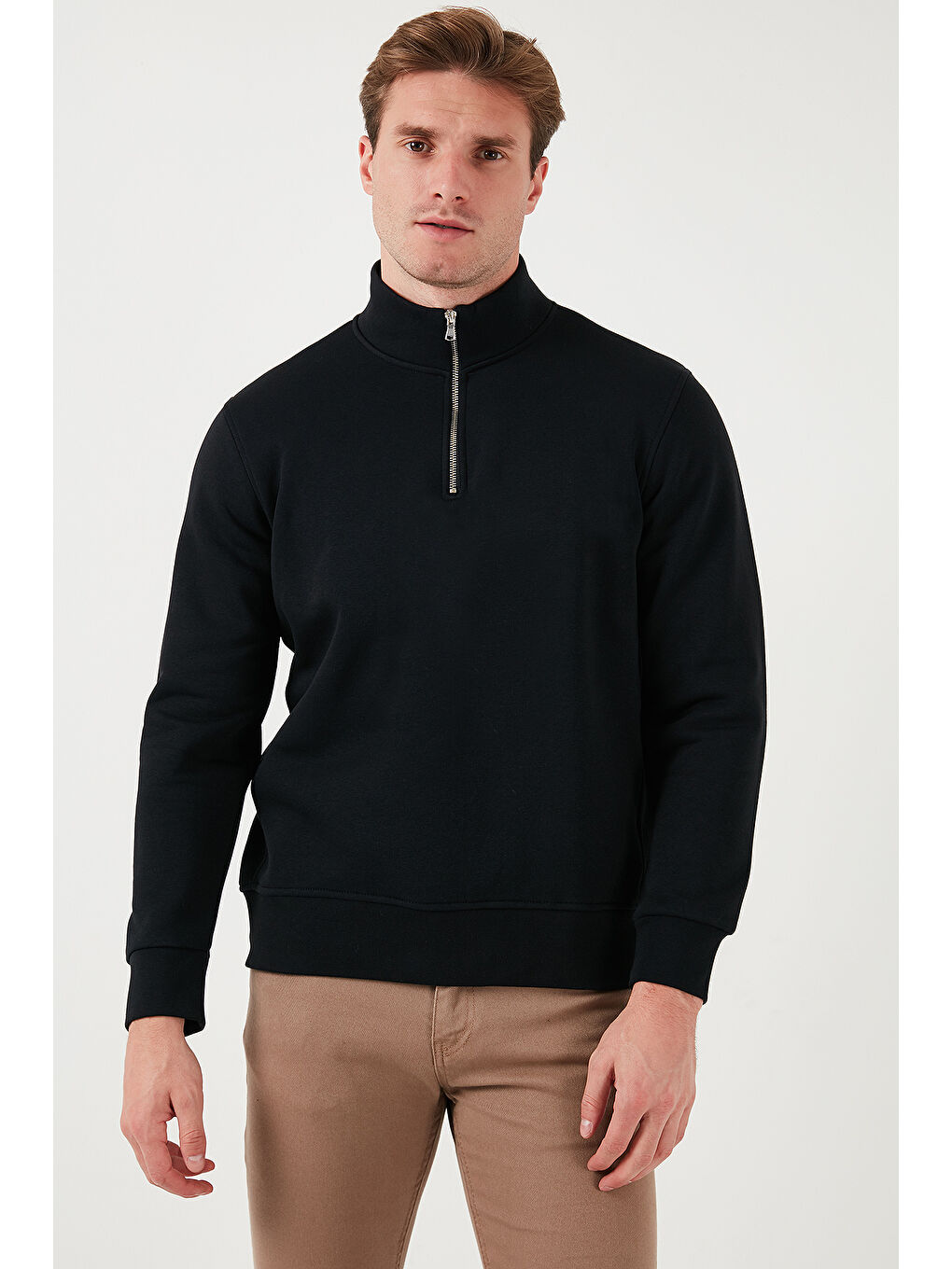 Gri Pamuklu Regular Fit Dik Yaka 2'li Paket Sweat 59052592S2-2