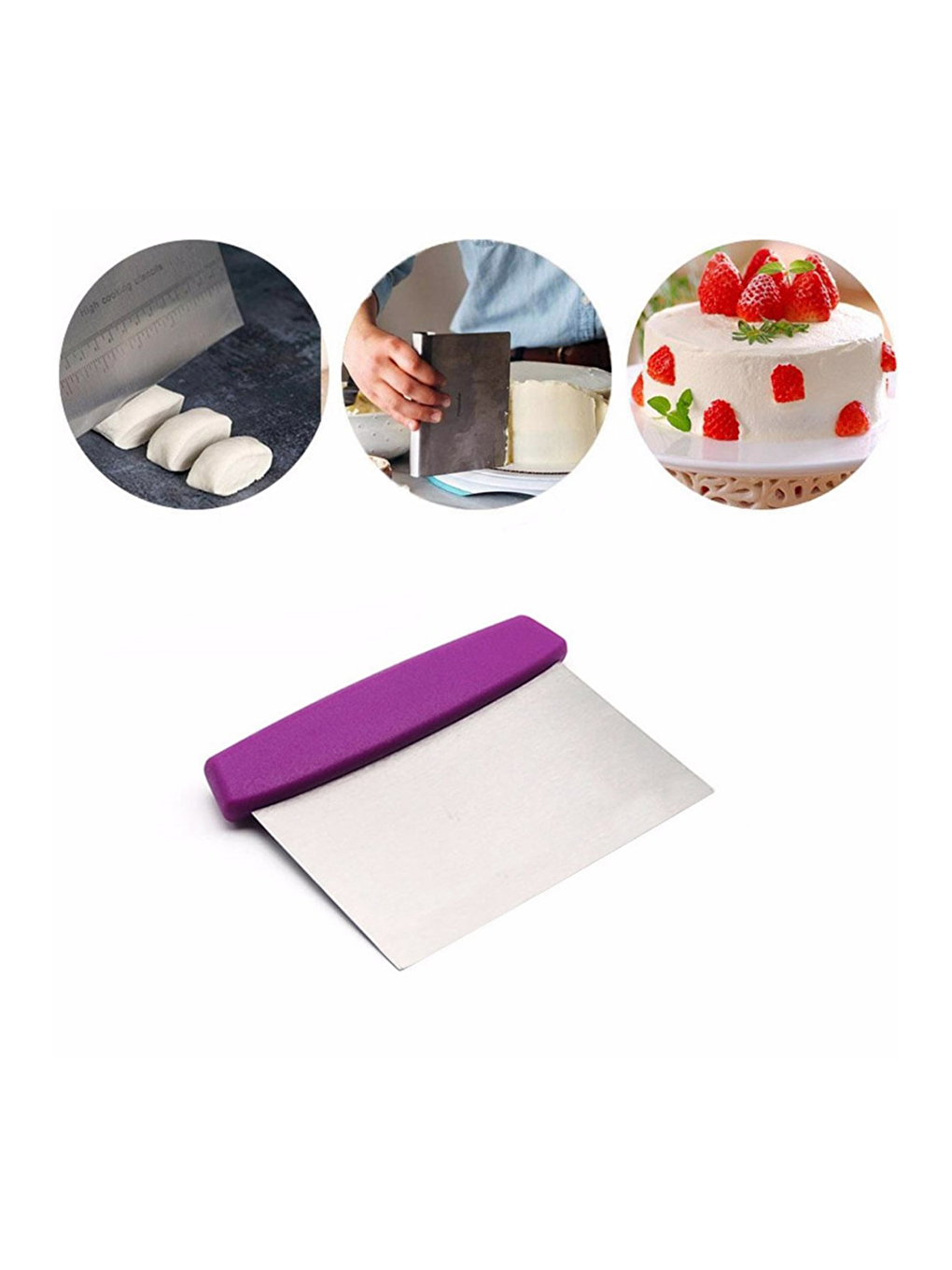 Karışık Silikon Ölçülü  Hamur Açma Matı 45x65 cm Çelik Un Eleği ve Çelik Hamur Kesici-2
